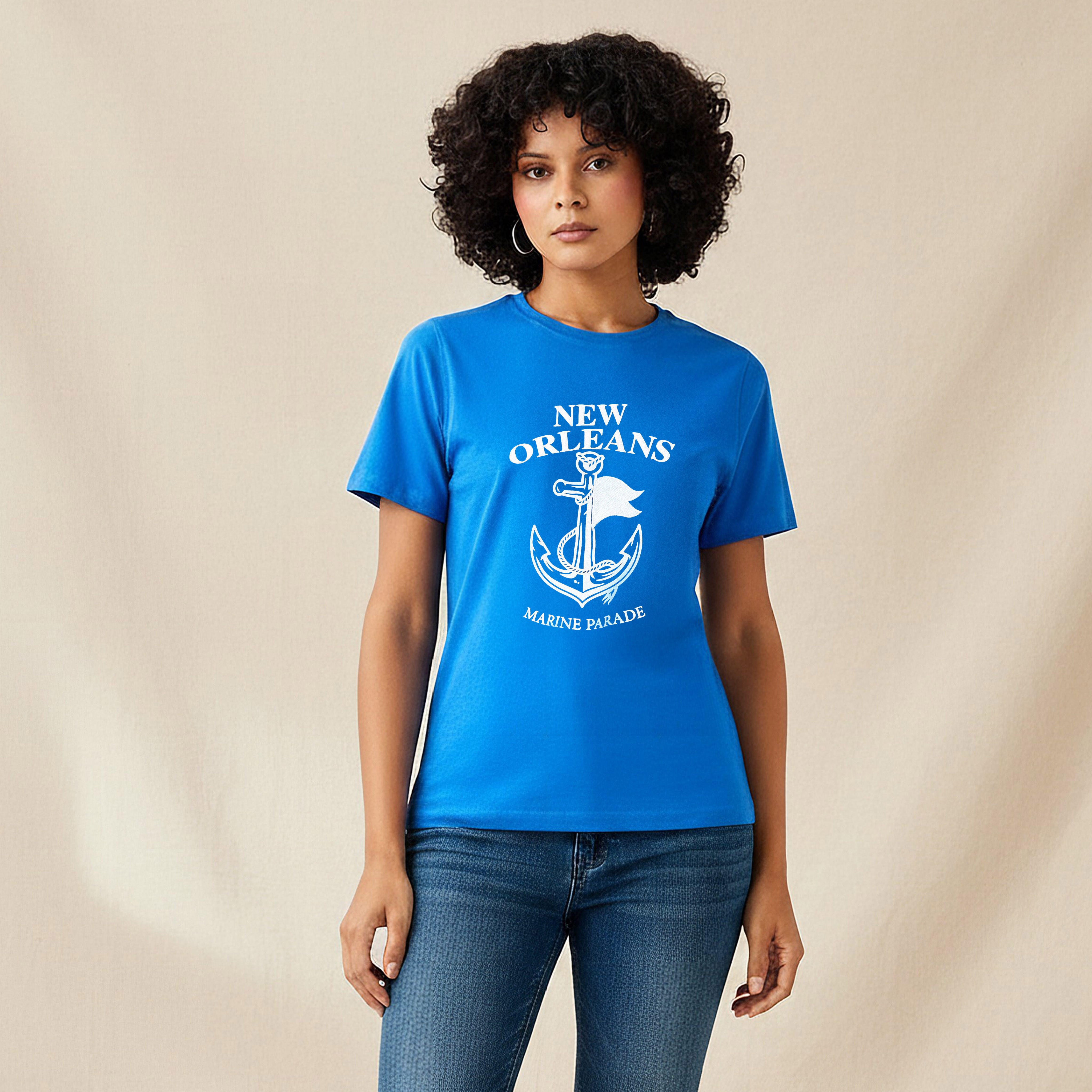 تيشيرت قطن بقصة عادية وطبعات-women-clothing-tshirts-image-1