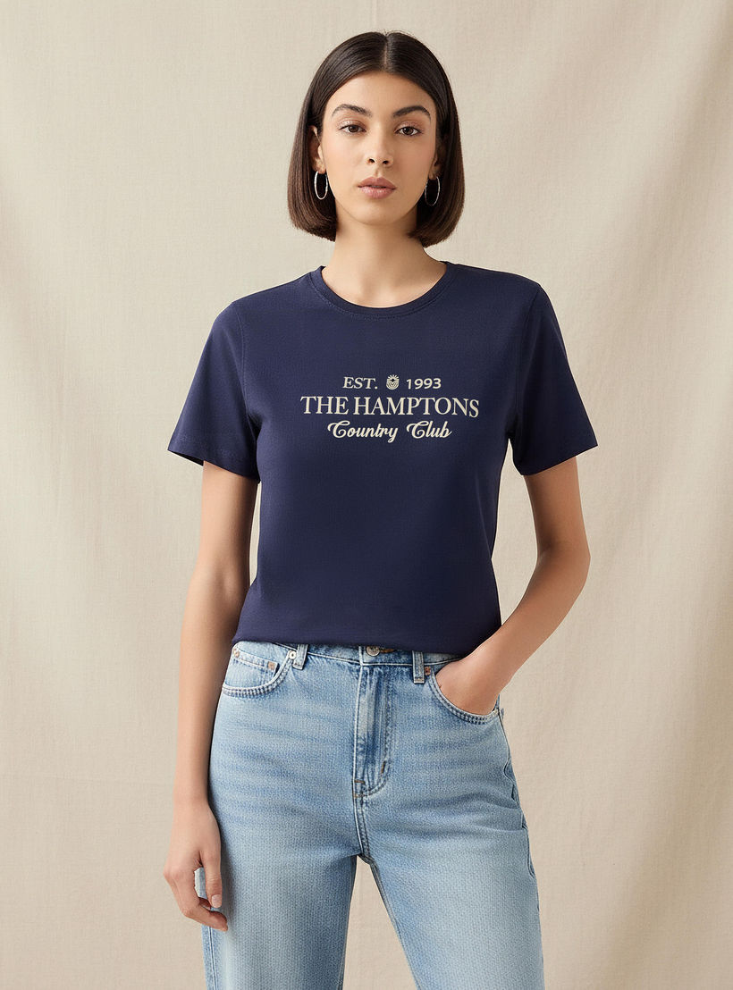 تيشيرت قطن بقصّة عادية وطبعات-women-clothing-tshirts-image-1