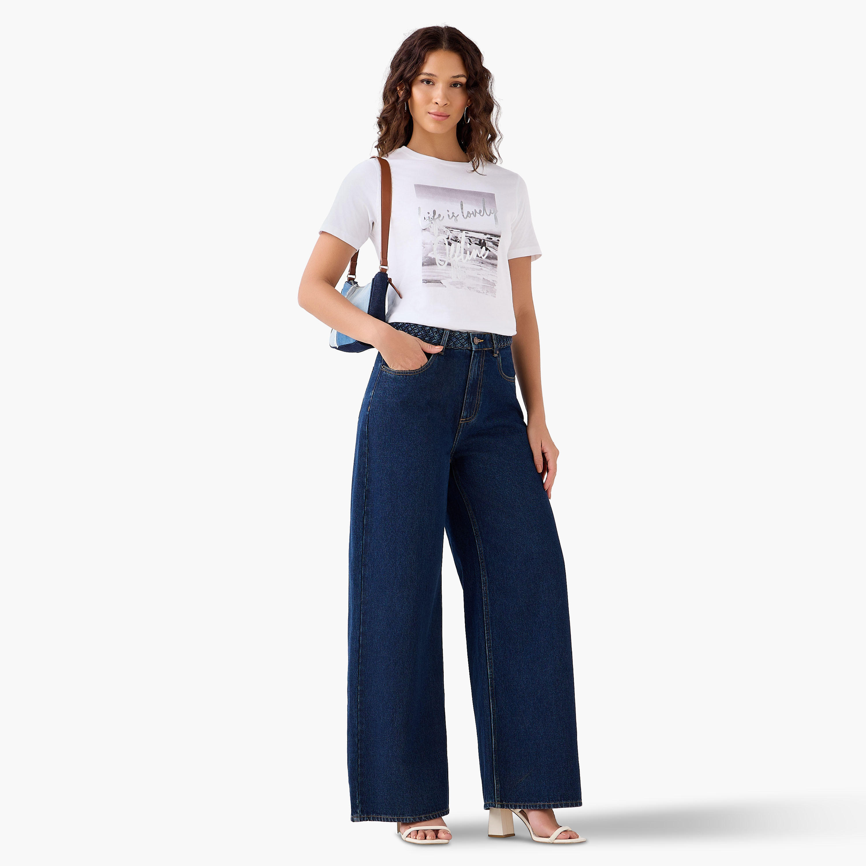 Regular Fit Cotton T-shirt with Graphic Print-women-clothing-tshirts-image-3