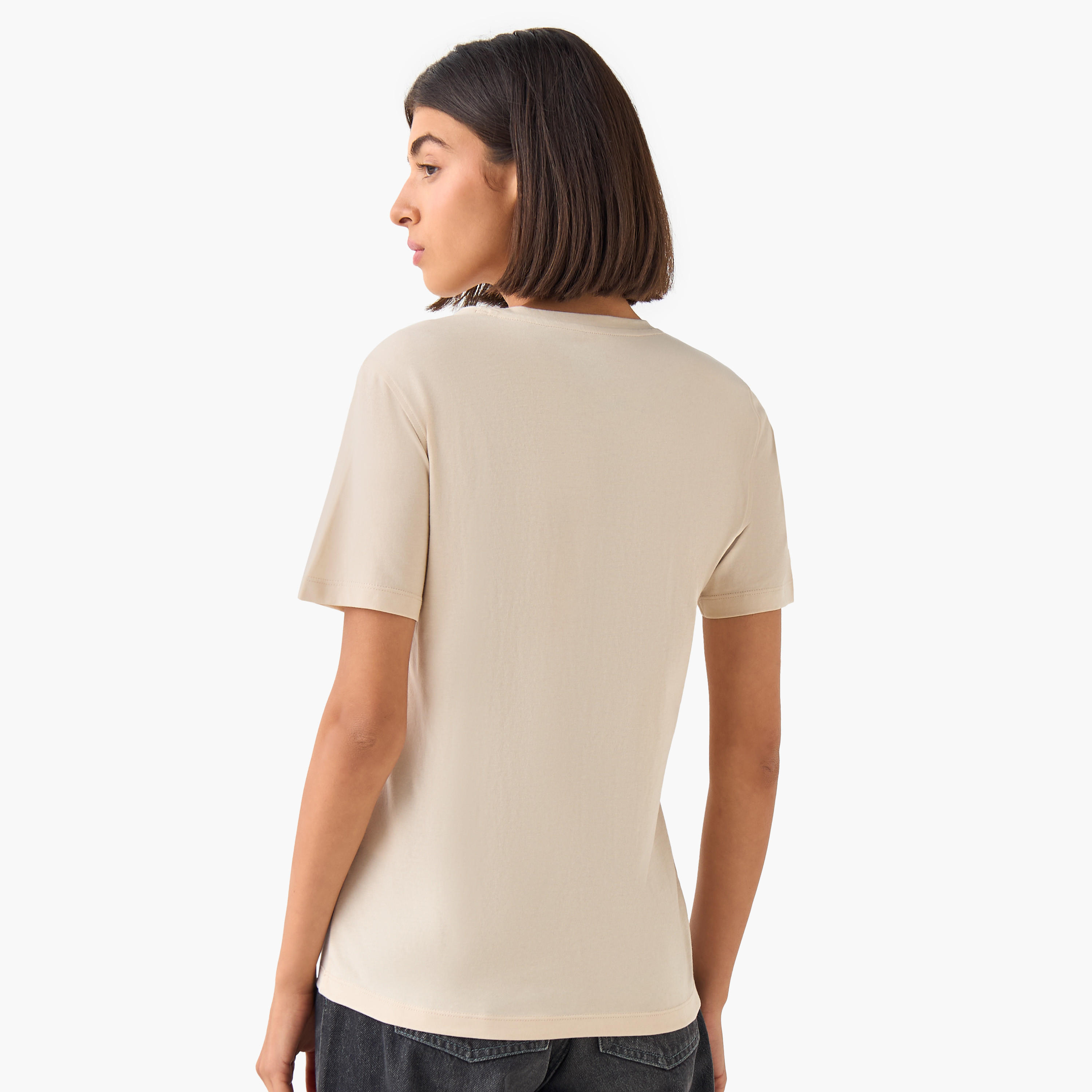 Regular Fit Cotton T-shirt with Heart Print-women-clothing-tshirts-image-4