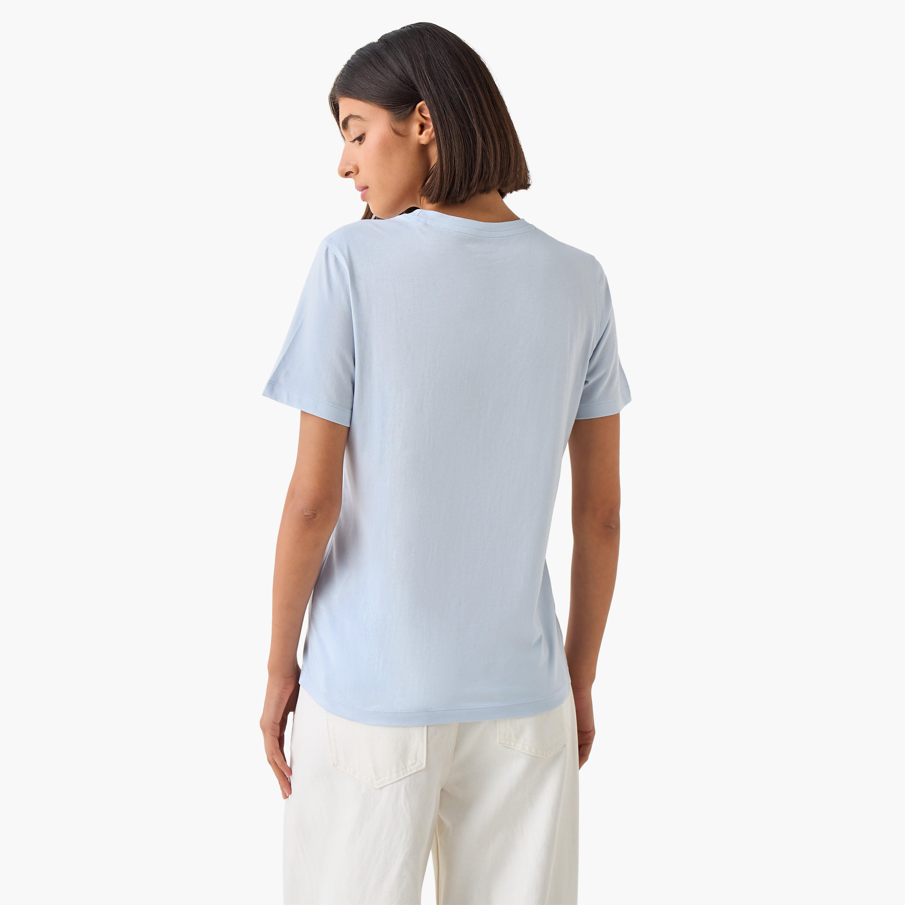 Regular Fit Cotton T-shirt with Sketch Art Print-women-clothing-tshirts-image-4