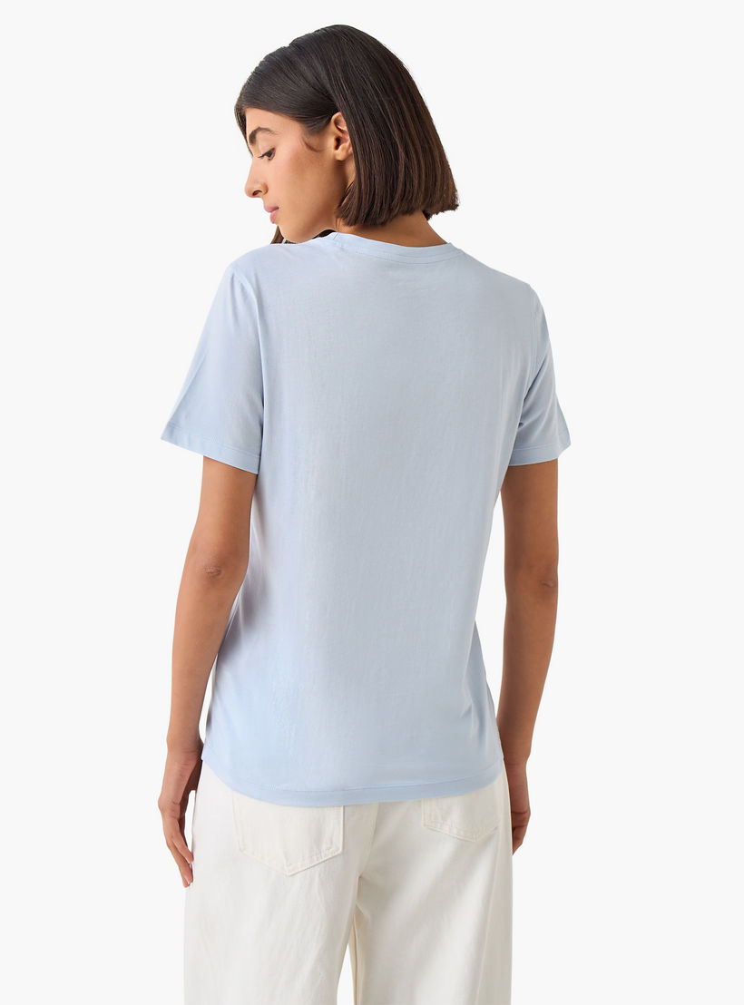 Regular Fit Cotton T-shirt with Sketch Art Print-women-clothing-tshirts-image-4