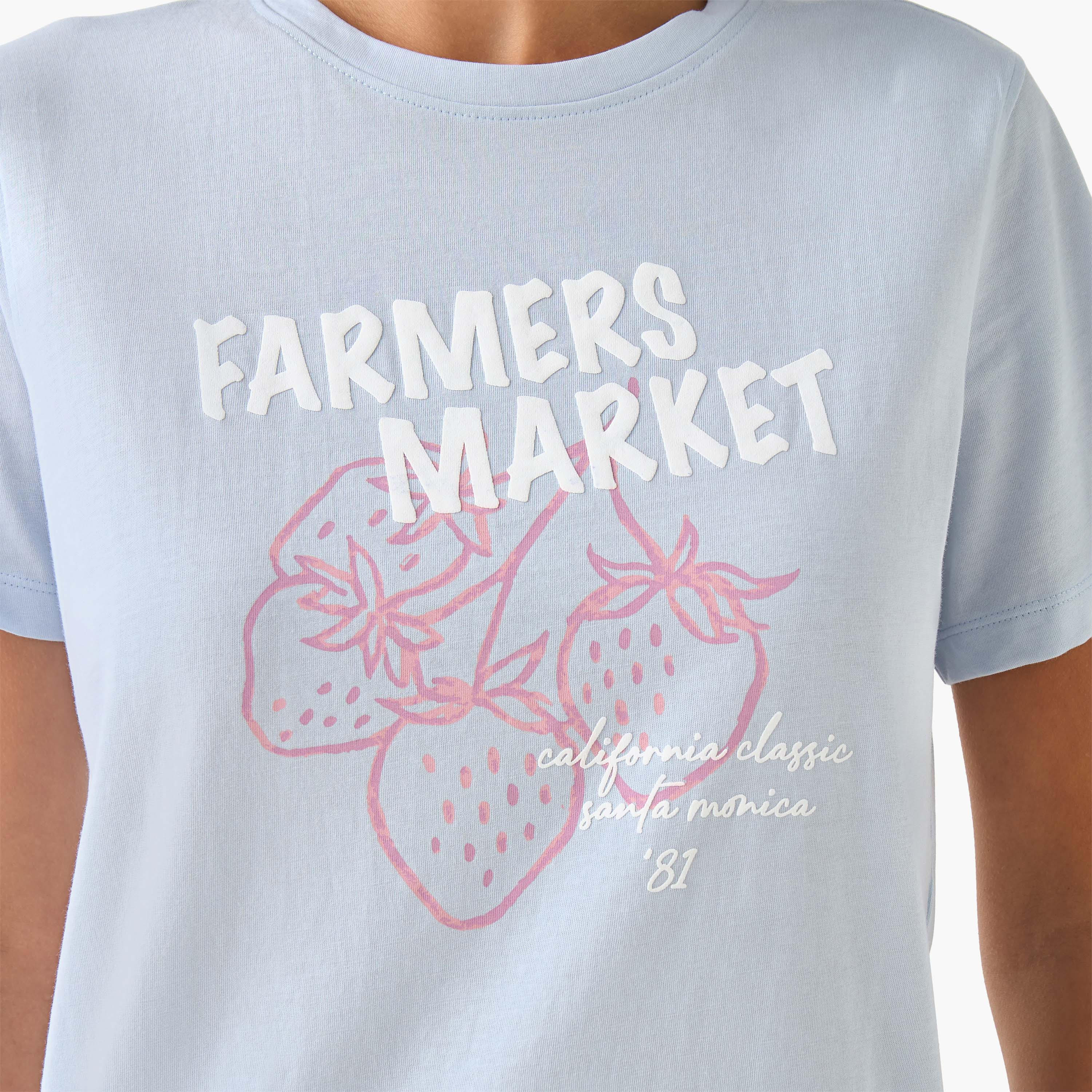 Regular Fit Cotton T-shirt with Sketch Art Print-women-clothing-tshirts-image-5