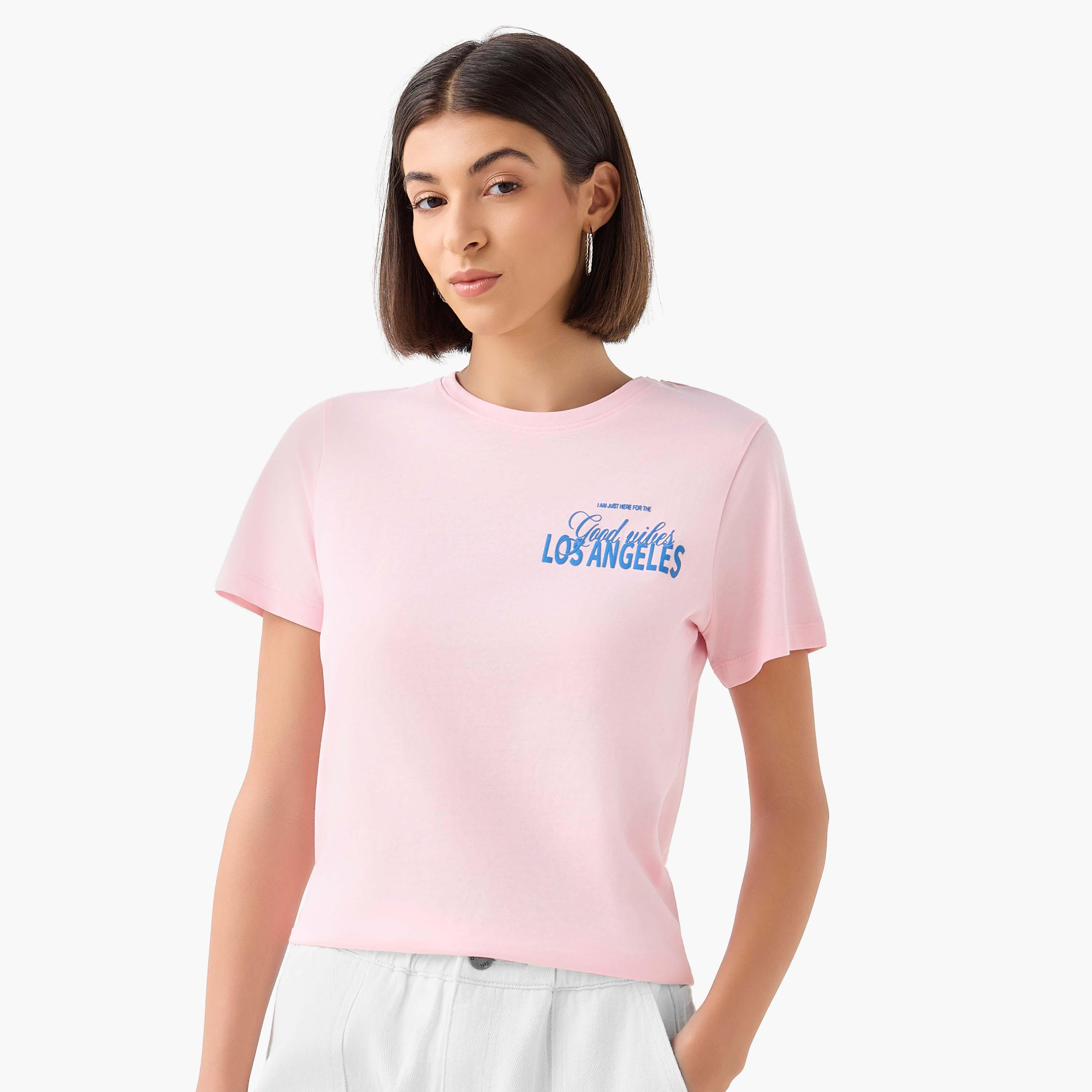 Varsity Los Angeles Print Cotton T-shirt-women-clothing-tshirts-image-2