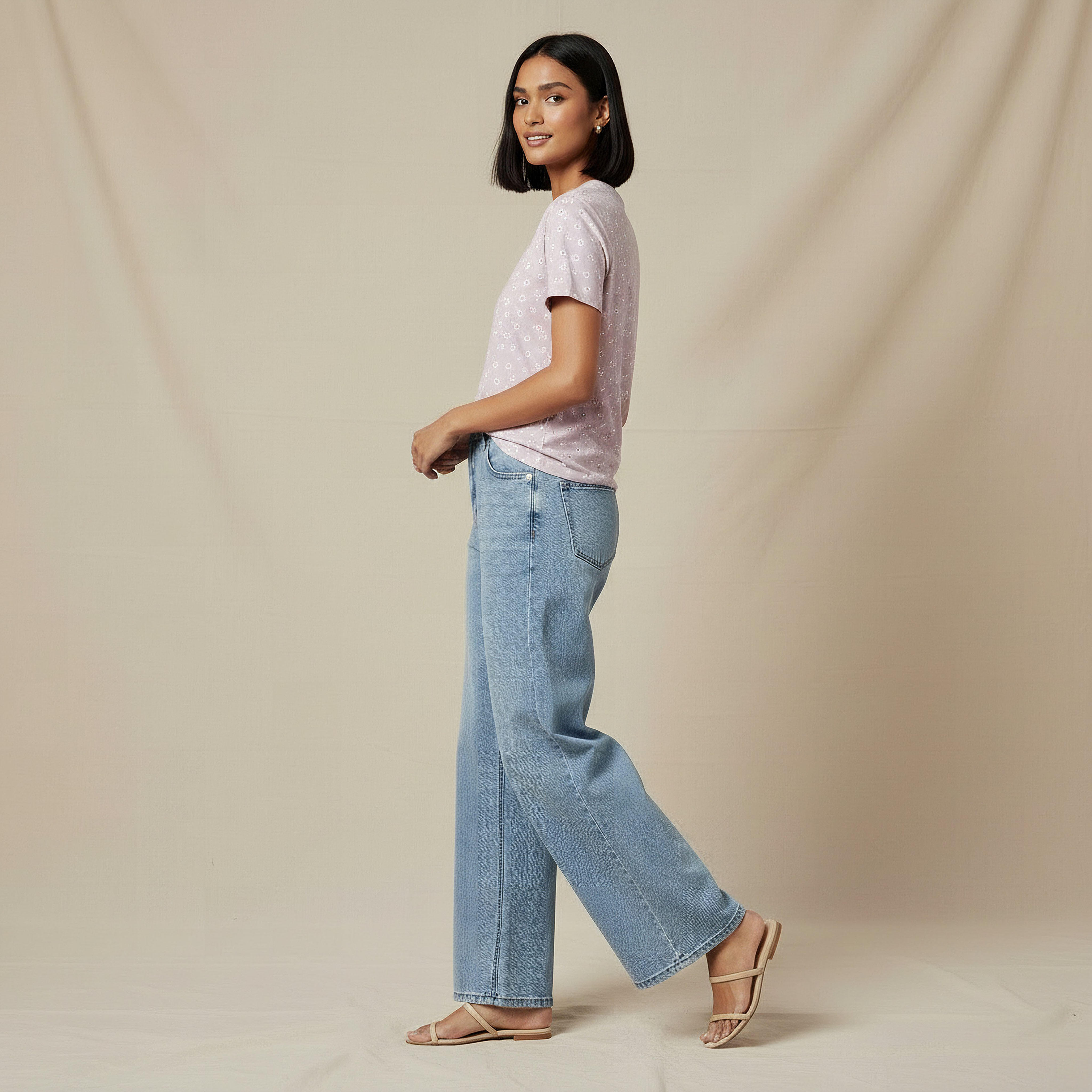 Slim Fit T-shirt with Floral Print-women-clothing-tshirts-image-2