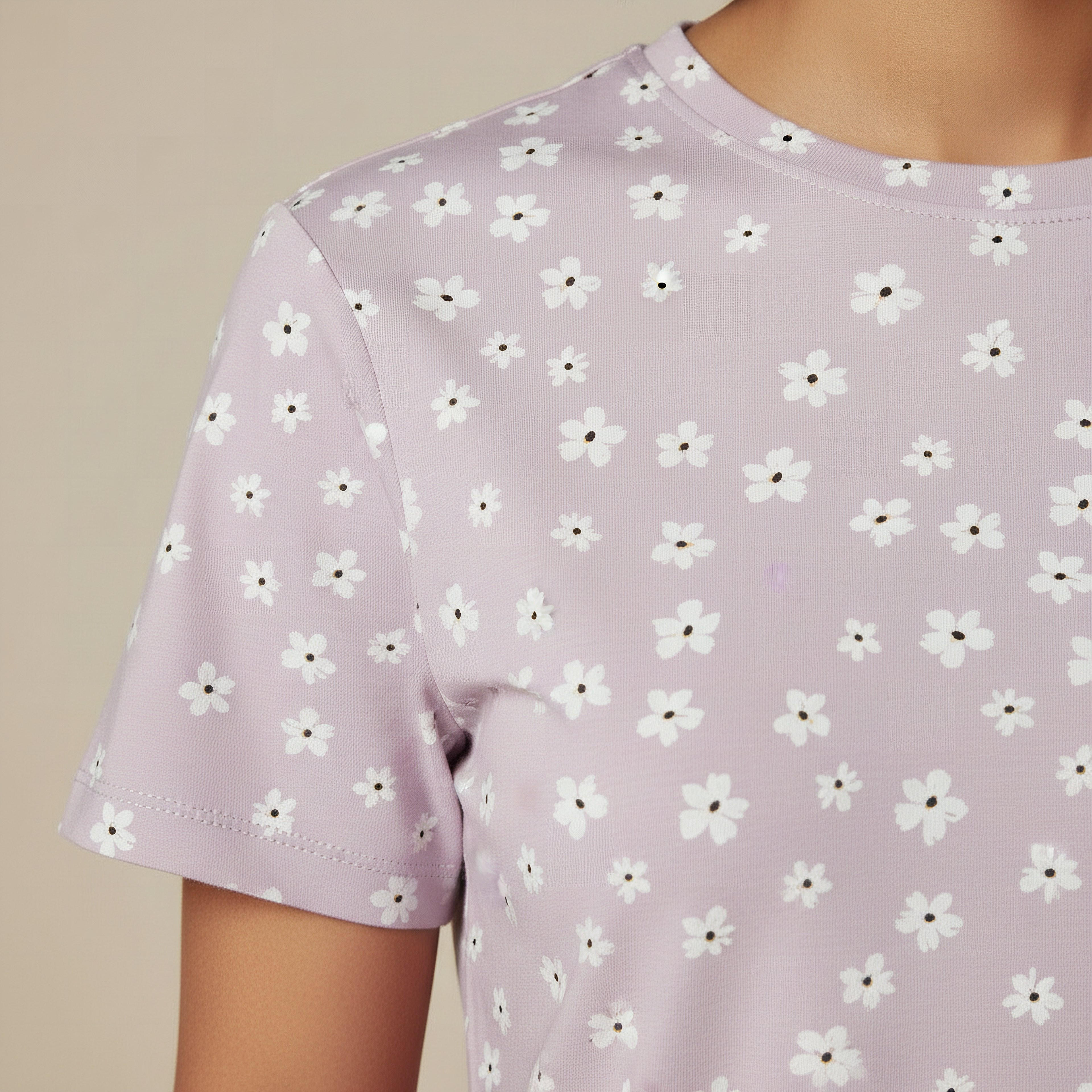 Slim Fit T-shirt with Floral Print-women-clothing-tshirts-image-3