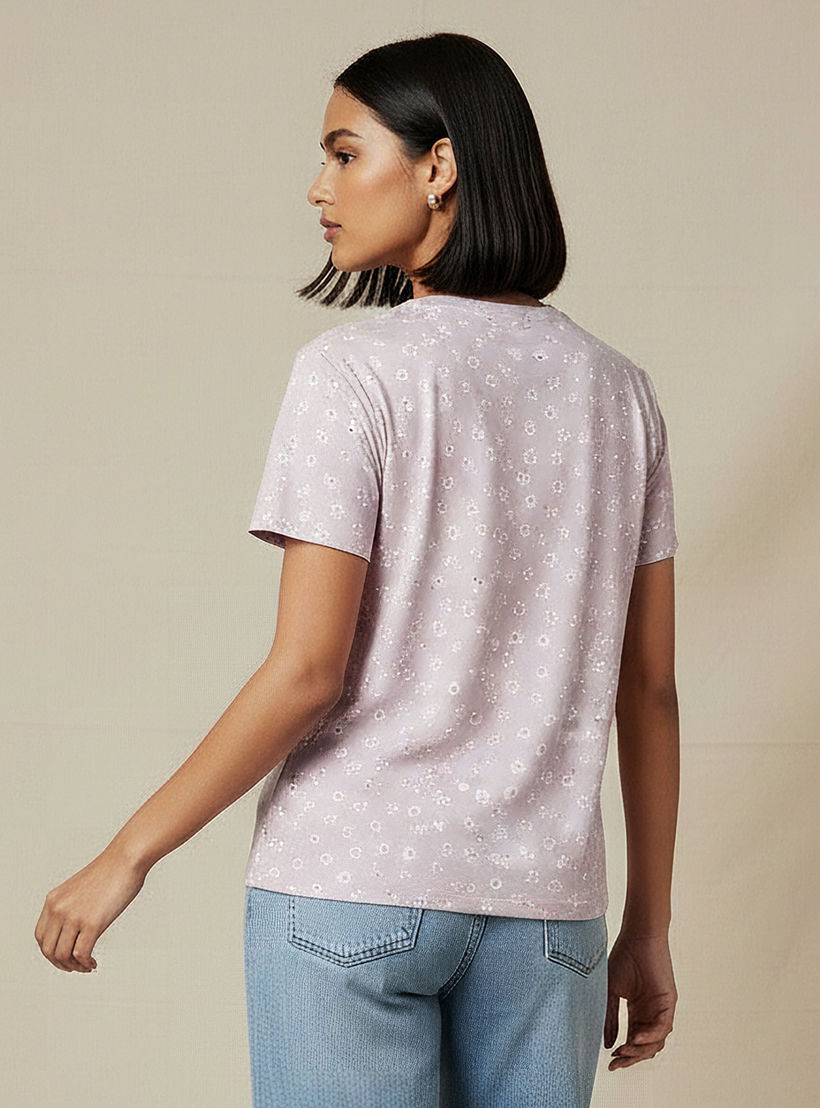 Slim Fit T-shirt with Floral Print-women-clothing-tshirts-image-4