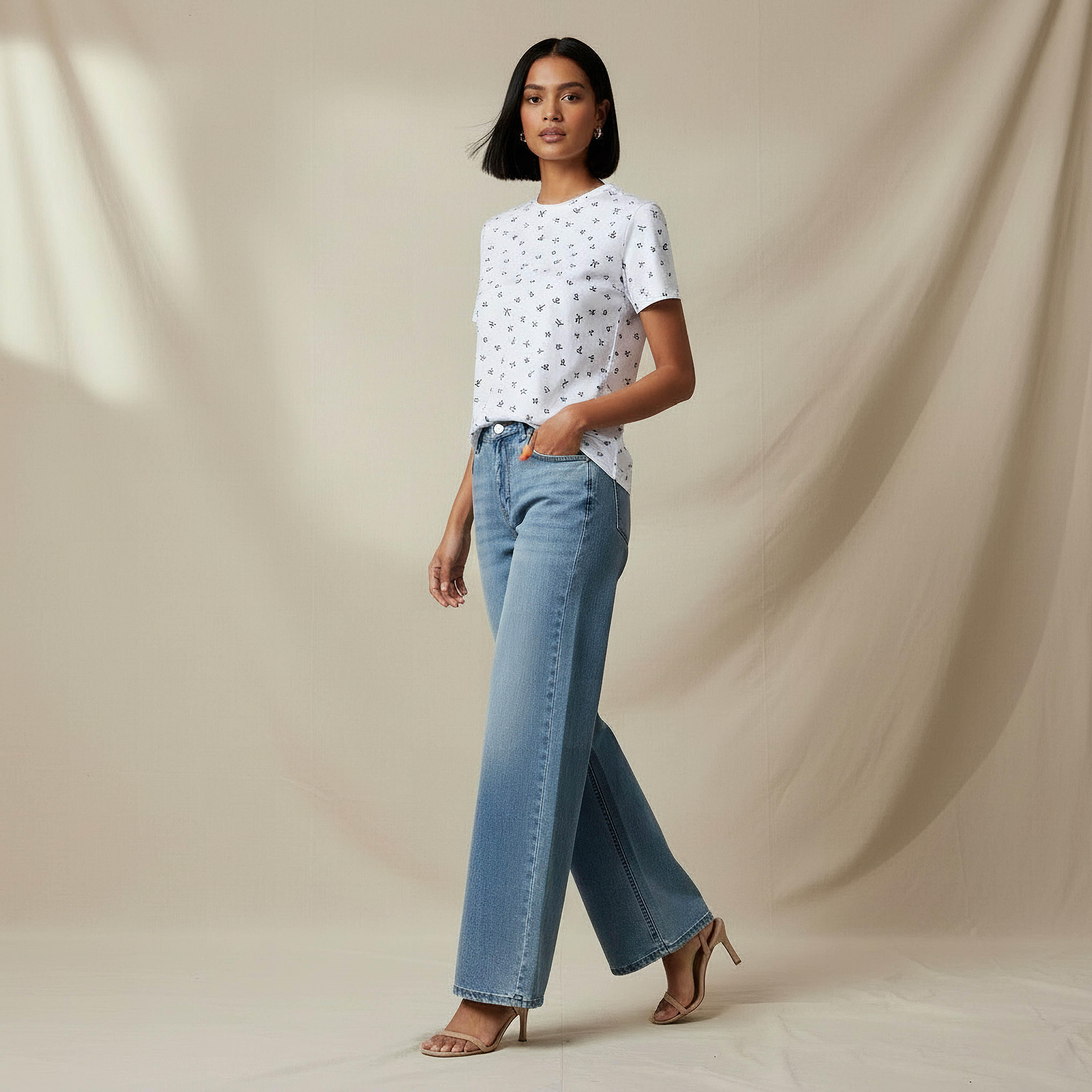 Slim Fit T-shirt with Bow Print-women-clothing-tshirts-image-2