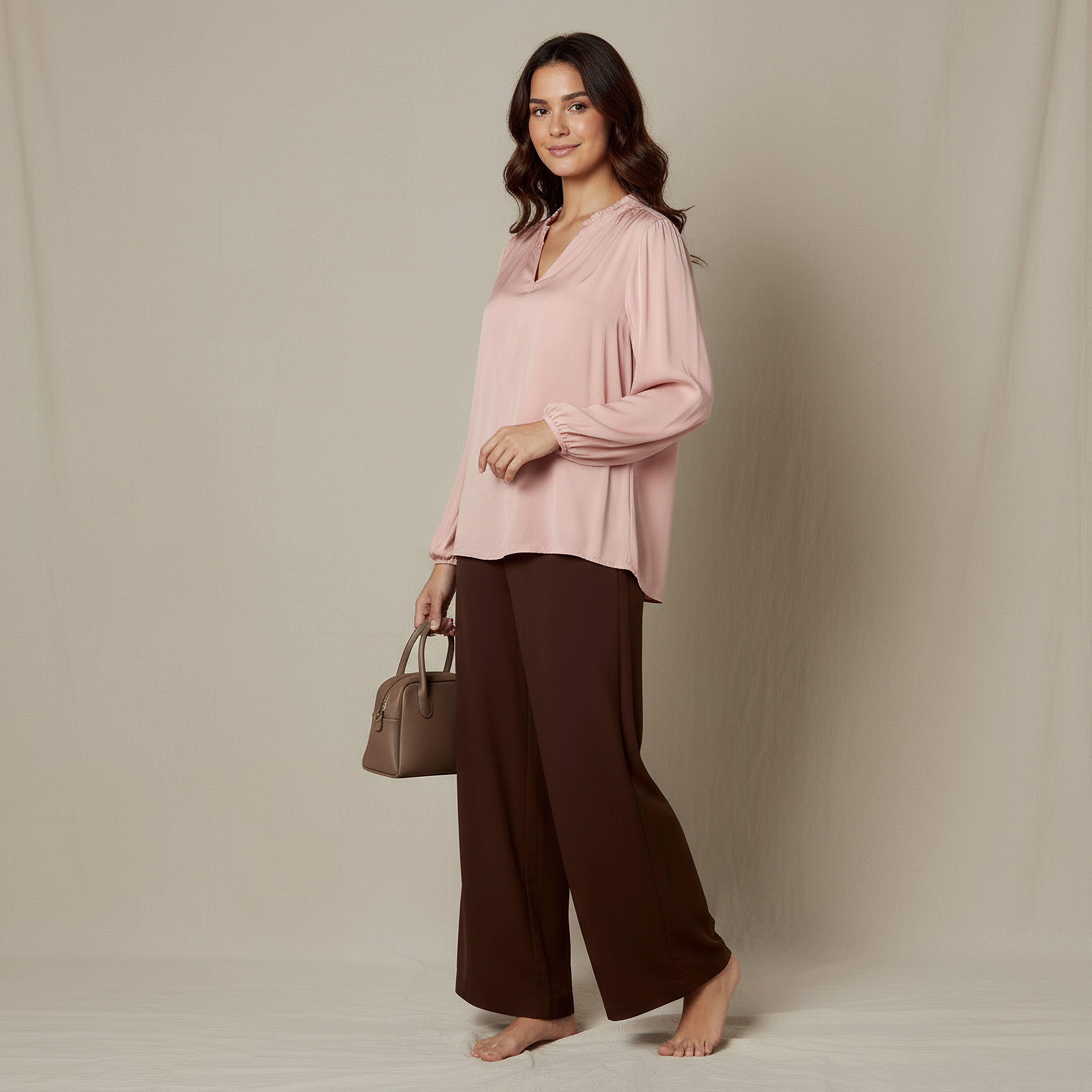 Regular Fit Viscose Top with Mandarin Collar-women-clothing-shirtsandblouses-blouses-image-2
