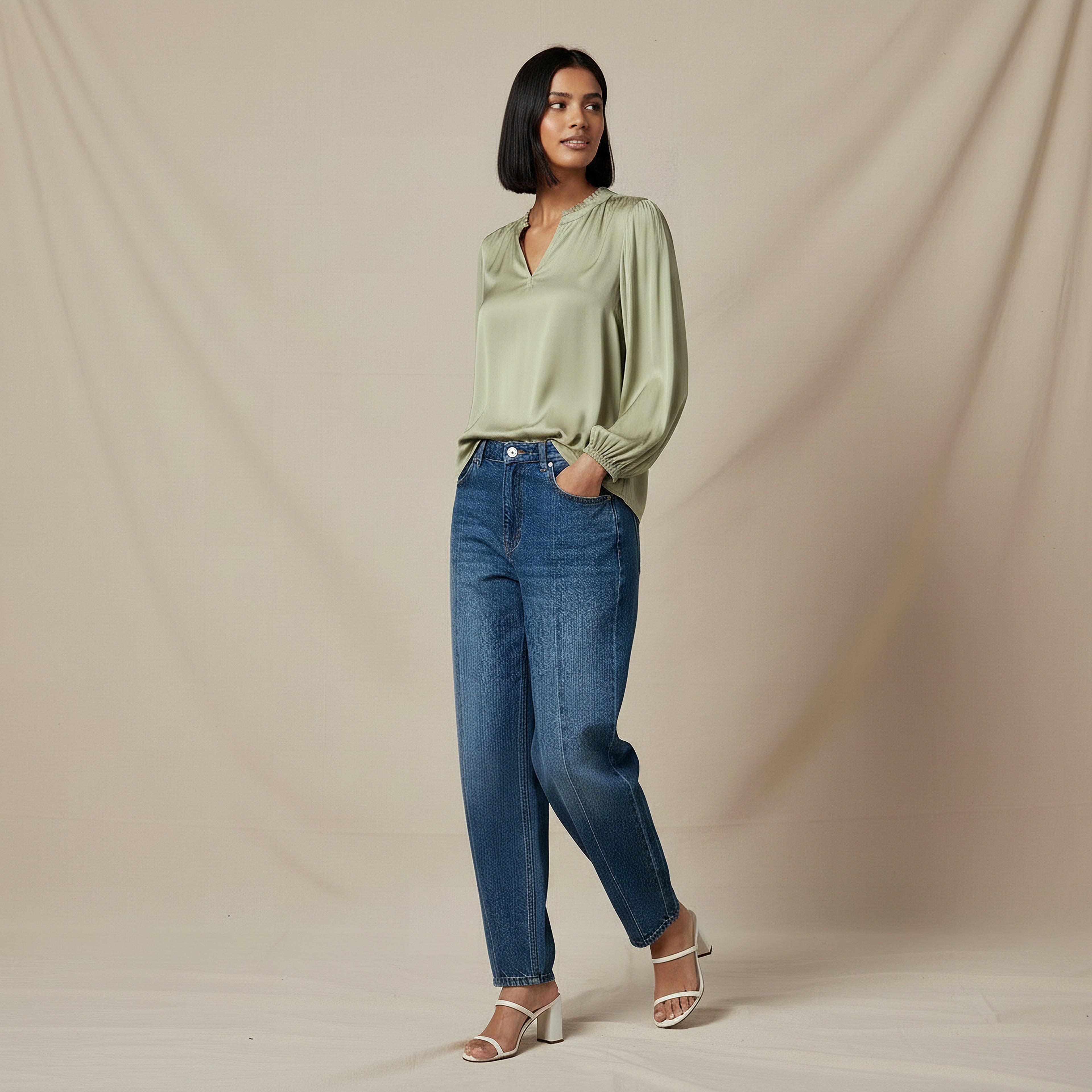 Regular Fit Viscose Top with Ruffle Trim-women-clothing-shirtsandblouses-blouses-image-2
