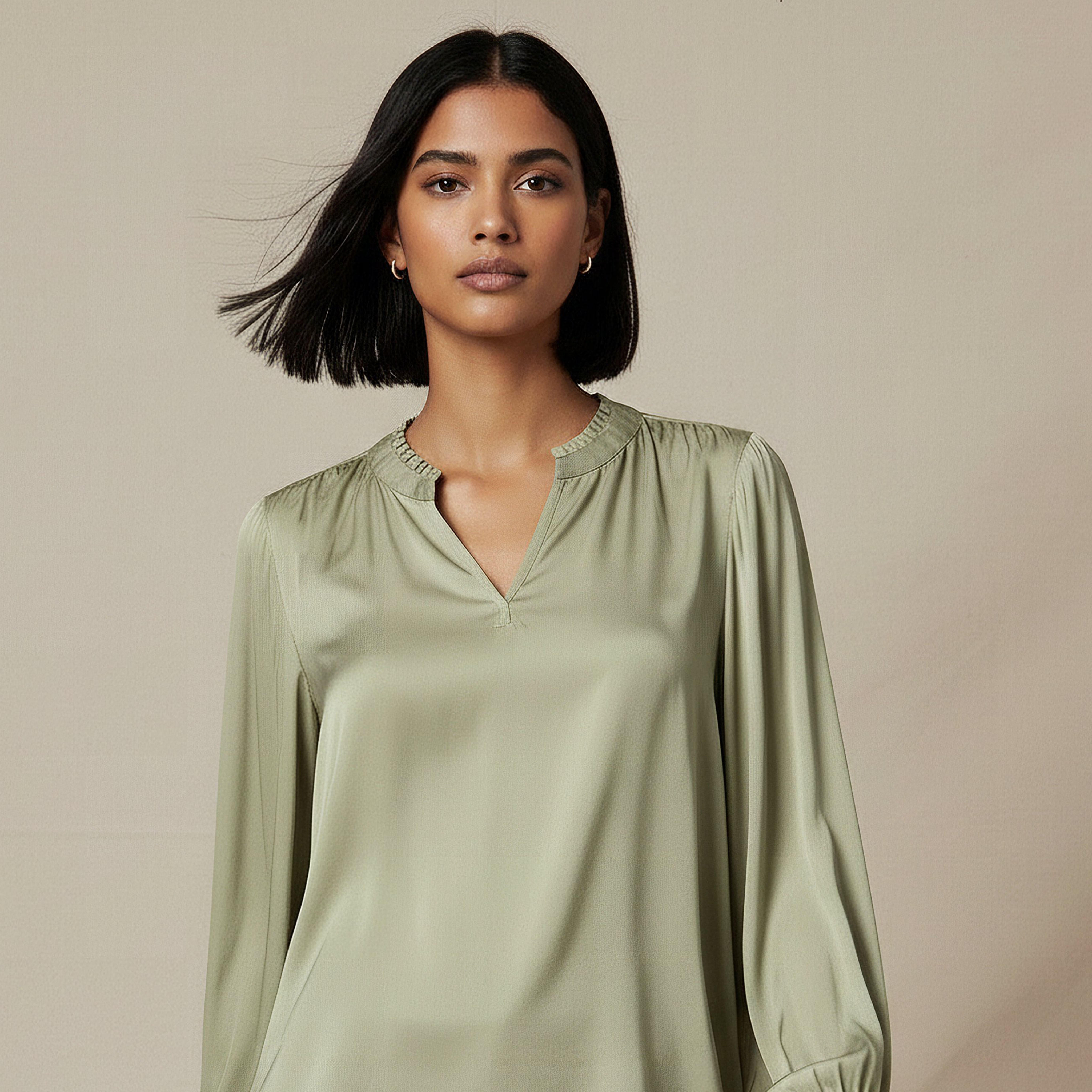Regular Fit Viscose Top with Ruffle Trim-women-clothing-shirtsandblouses-blouses-image-6