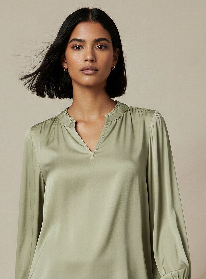 Regular Fit Viscose Top with Ruffle Trim-women-clothing-shirtsandblouses-blouses-image-6