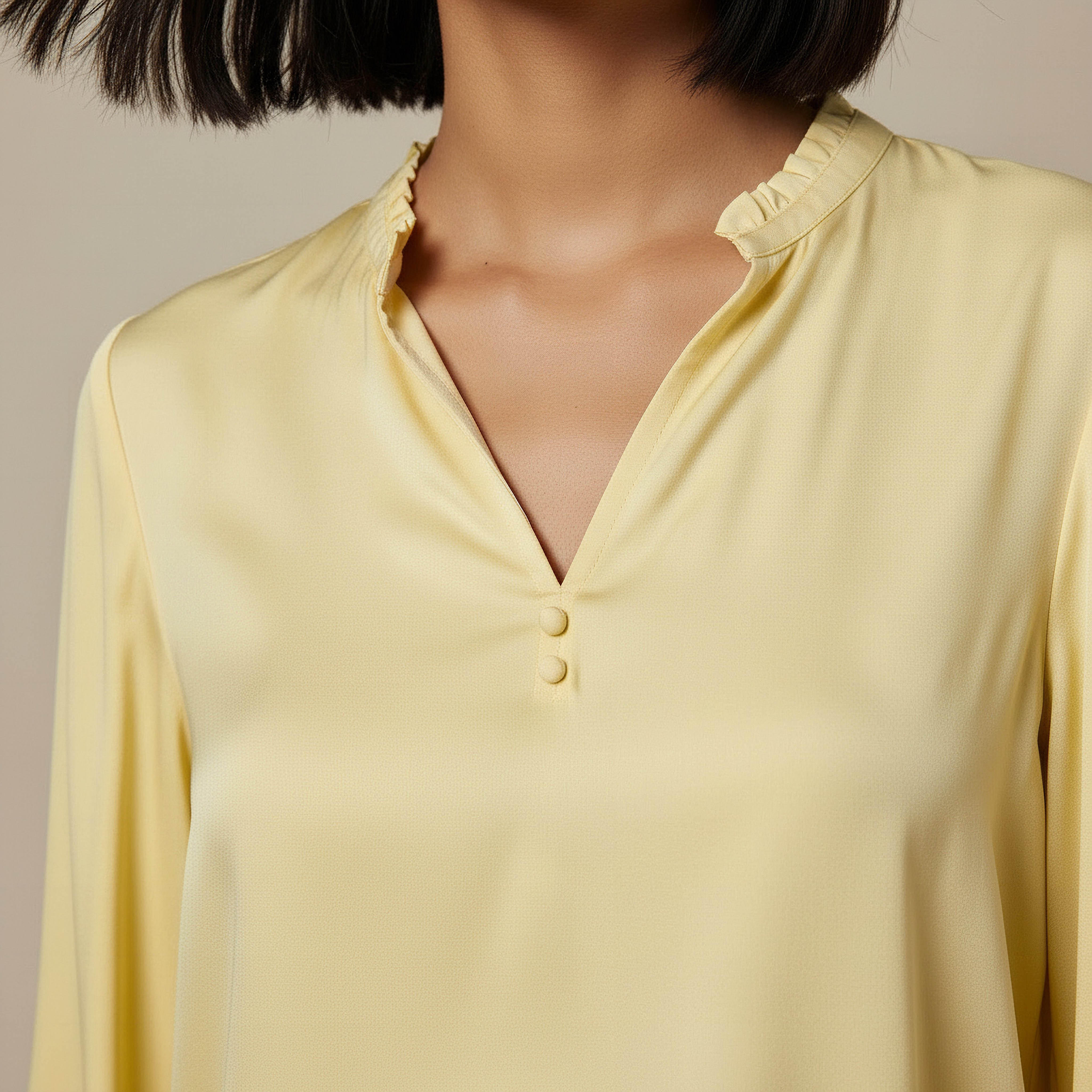 Regular Fit Viscose Top with Ruffle Trim-women-clothing-shirtsandblouses-blouses-image-3