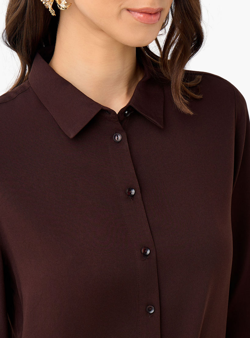 قميص فيسكوز بقصة عادية وياقة-women-clothing-shirtsandblouses-shirts-image-4