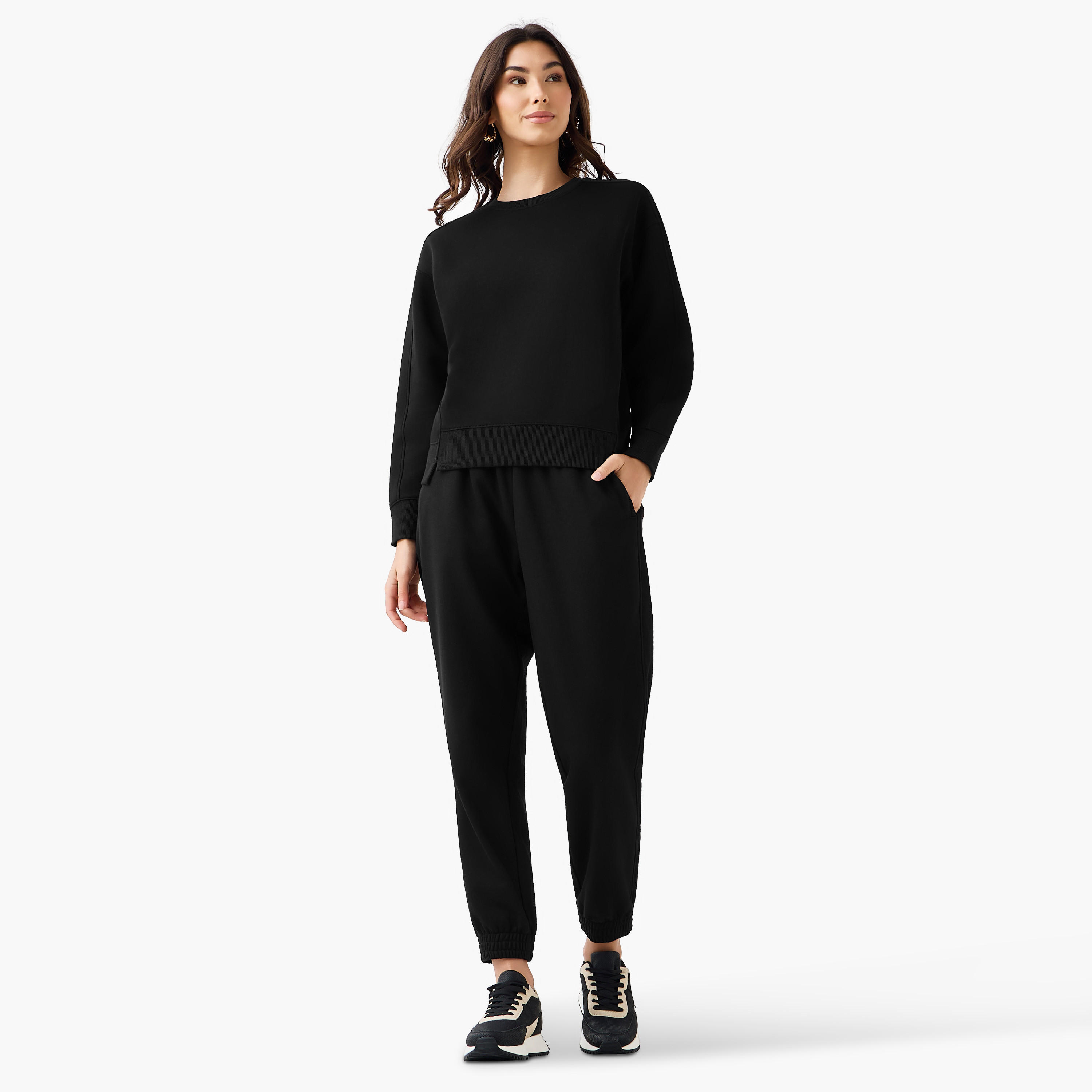 Regular Fit Flexi Waist Joggers Pockets-women-clothing-bottoms-joggers-image-2