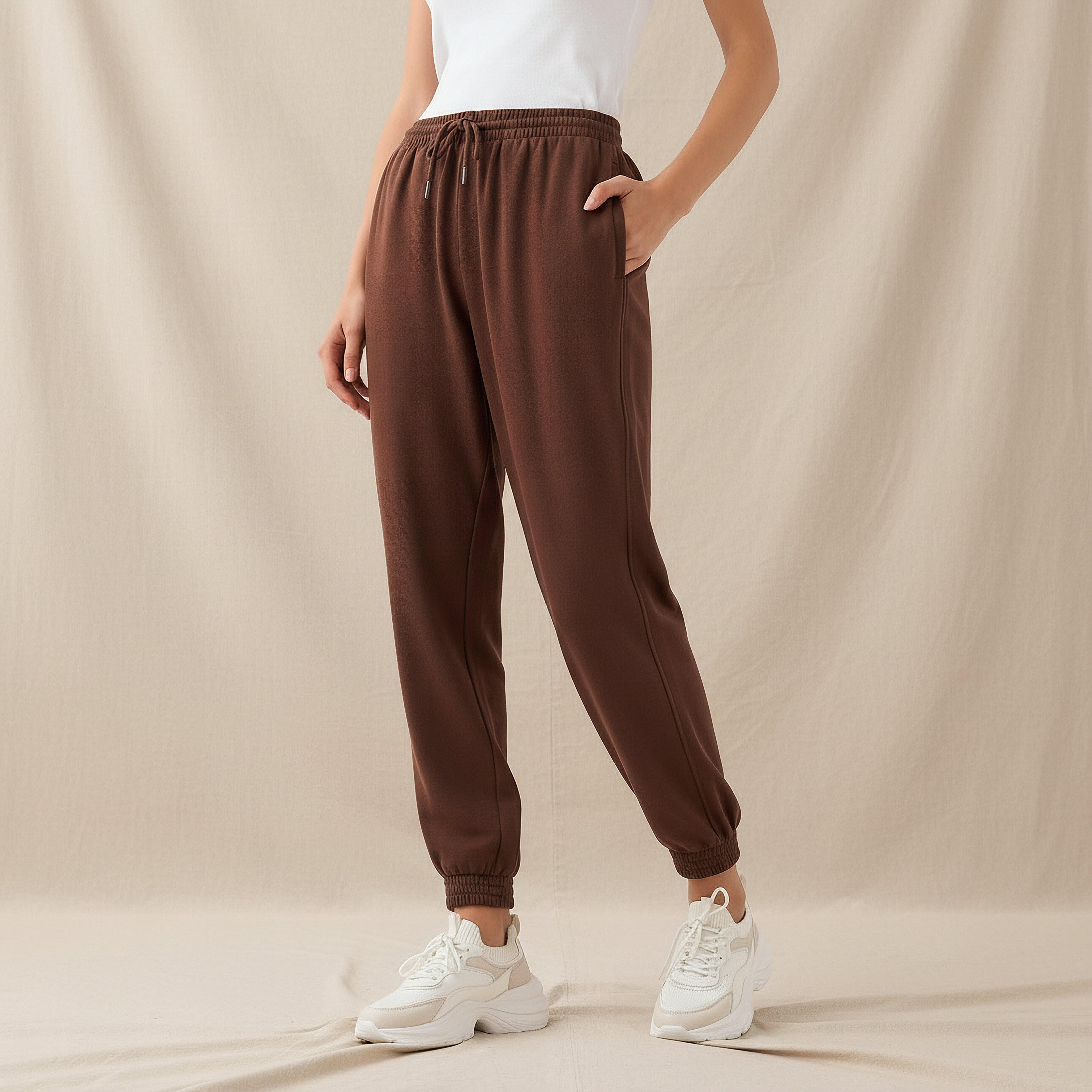 Regular Fit Flexi Waist Joggers with Pockets-women-clothing-bottoms-joggers-image-1