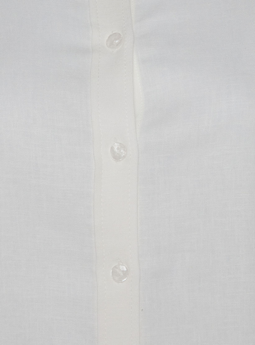 Linen Blend Shirt with Balloon Sleeves-women-clothing-shirtsandblouses-shirts-image-2
