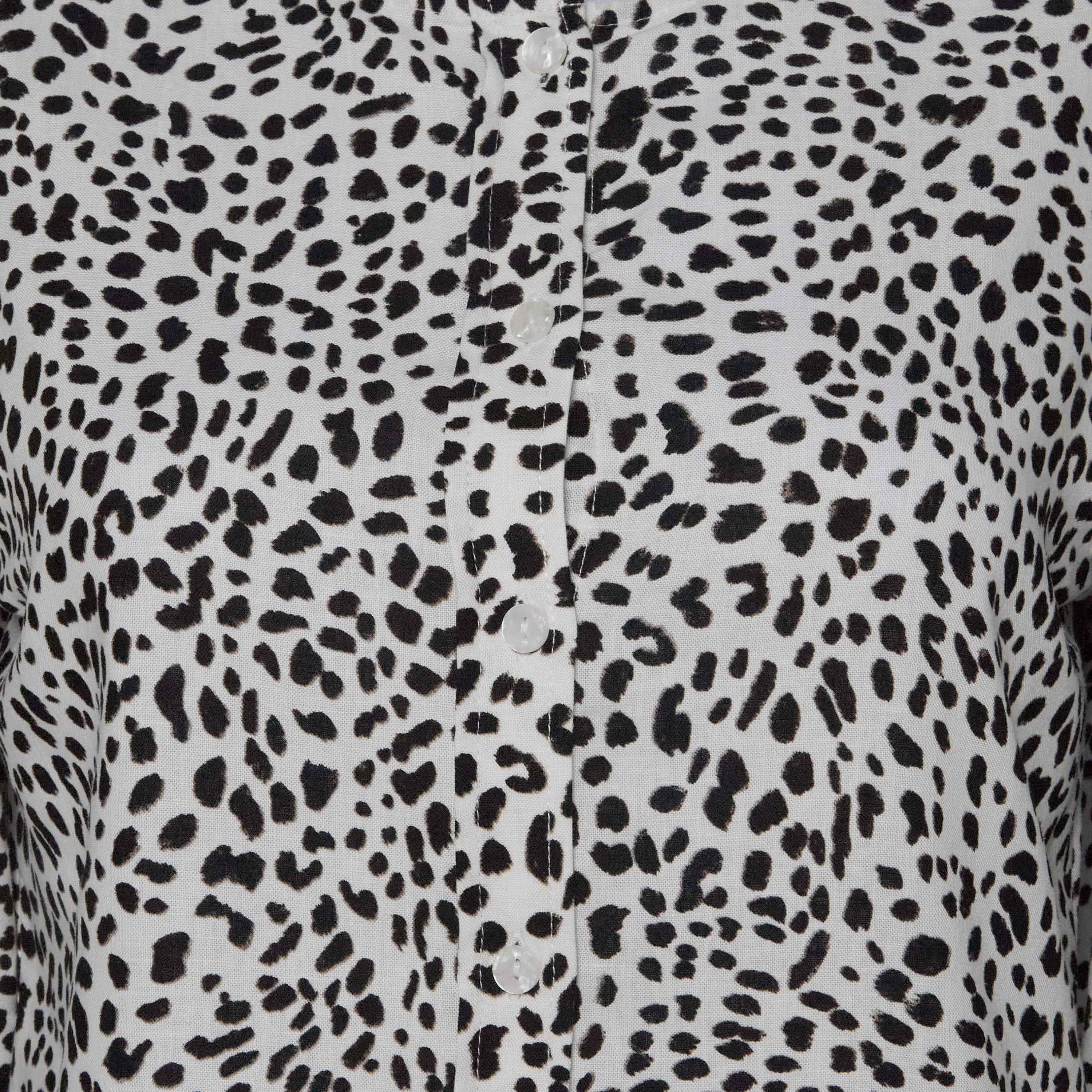 قميص من مزيج الكتان بأكمام بالون وطبعات حيوانات-women-clothing-shirtsandblouses-shirts-image-2