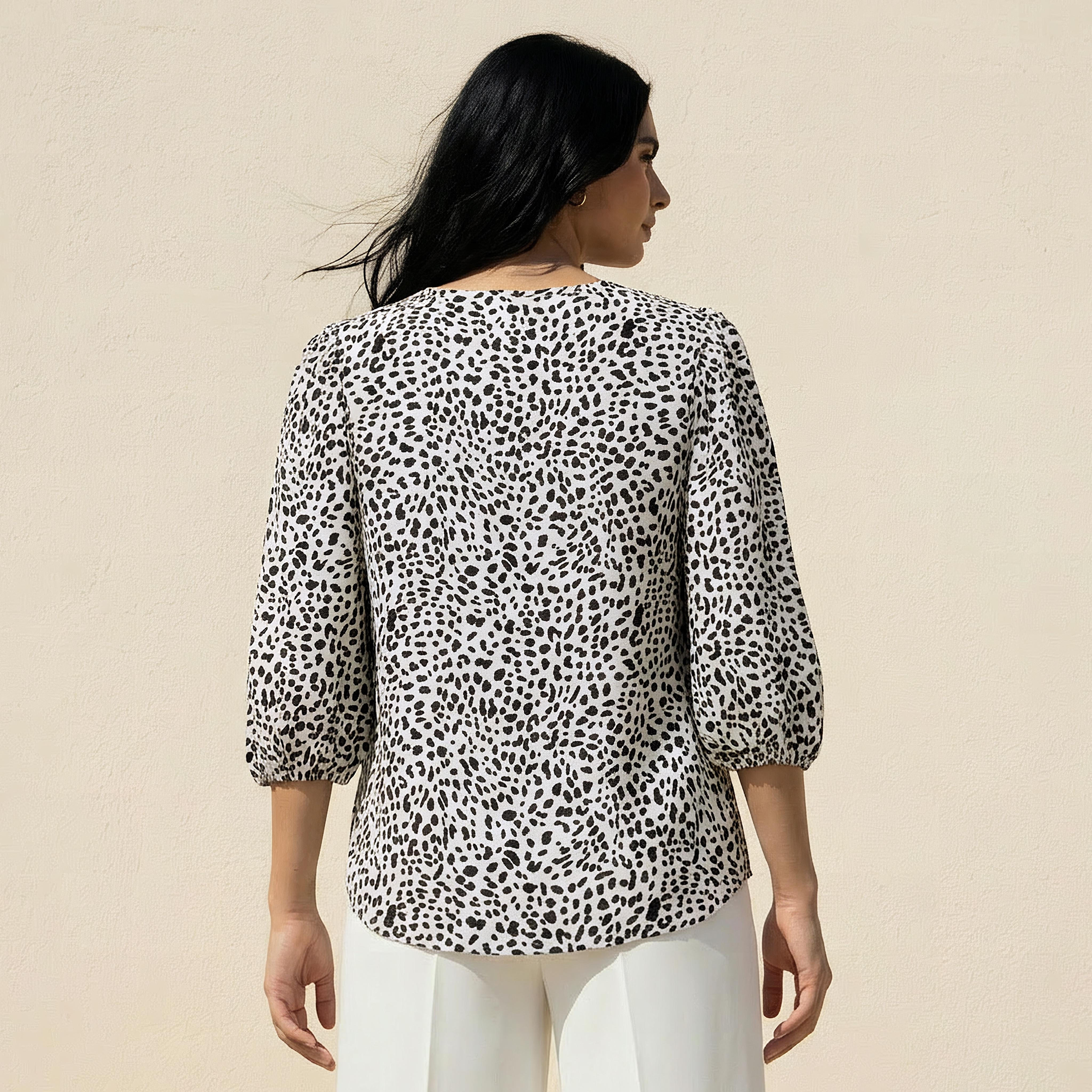 قميص من مزيج الكتان بأكمام بالون وطبعات حيوانات-women-clothing-shirtsandblouses-shirts-image-4