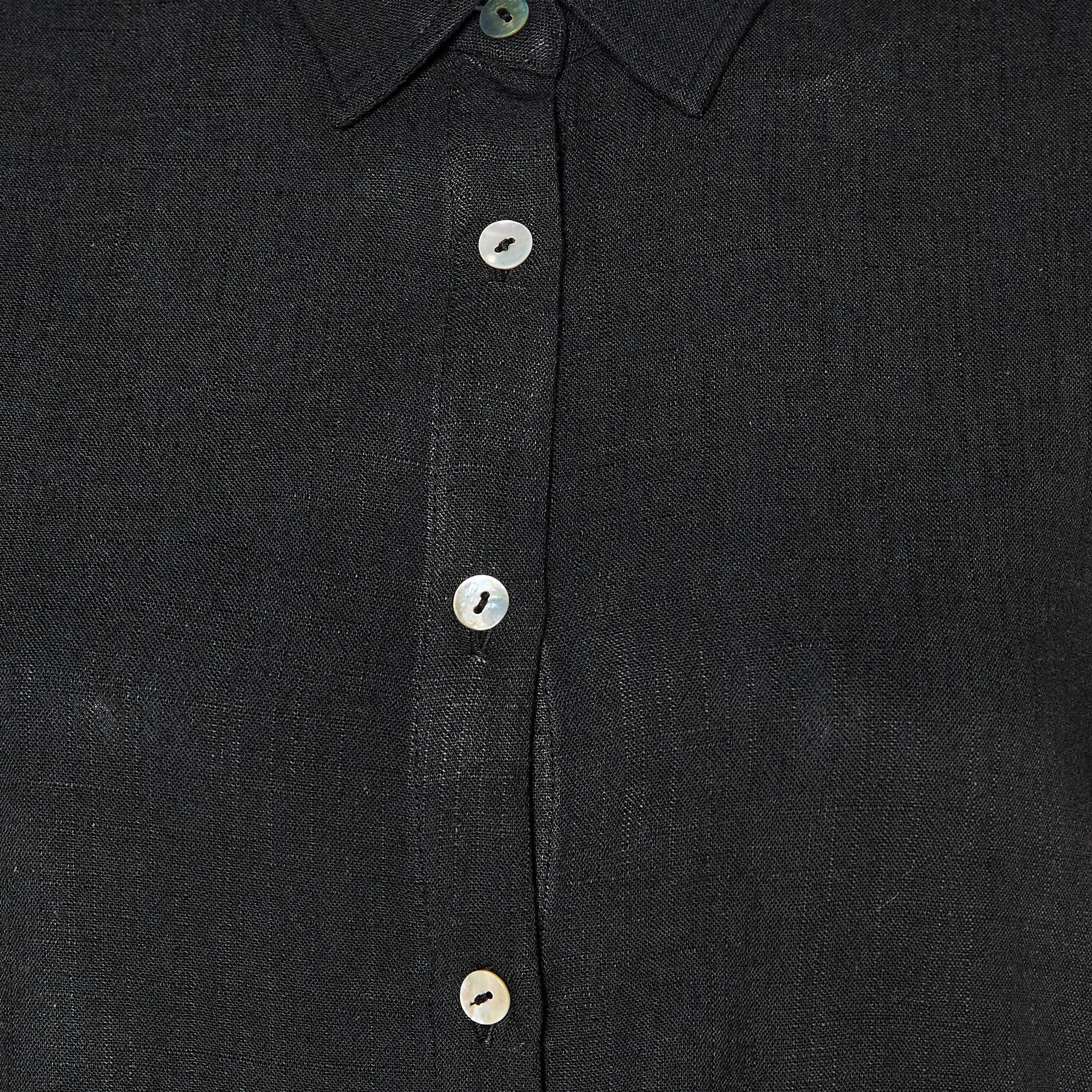 Linen Blend Shirt with Dropped Sleeves-women-clothing-shirtsandblouses-shirts-image-2