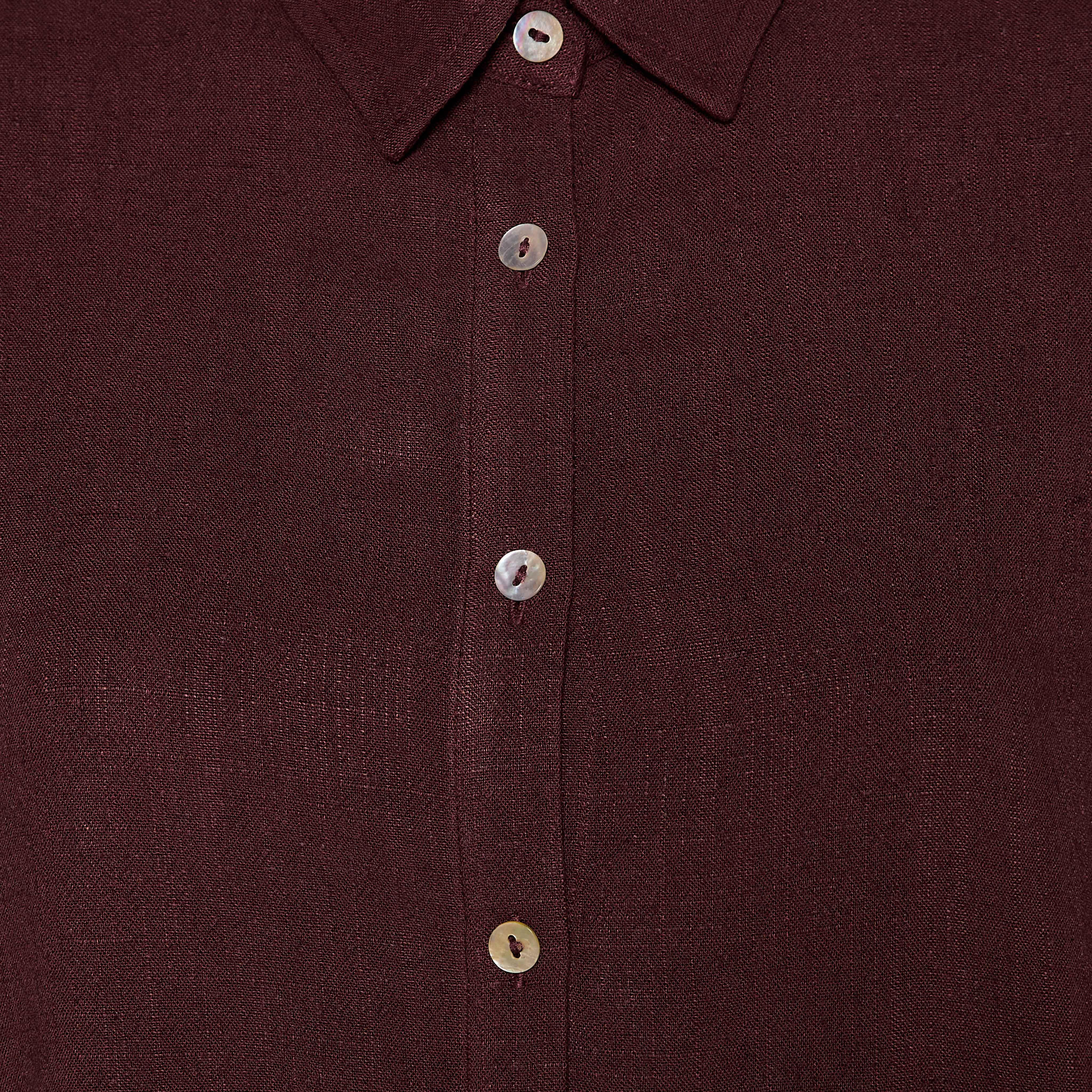 Linen Blend Shirt with Dropped Sleeves-women-clothing-shirtsandblouses-shirts-image-2