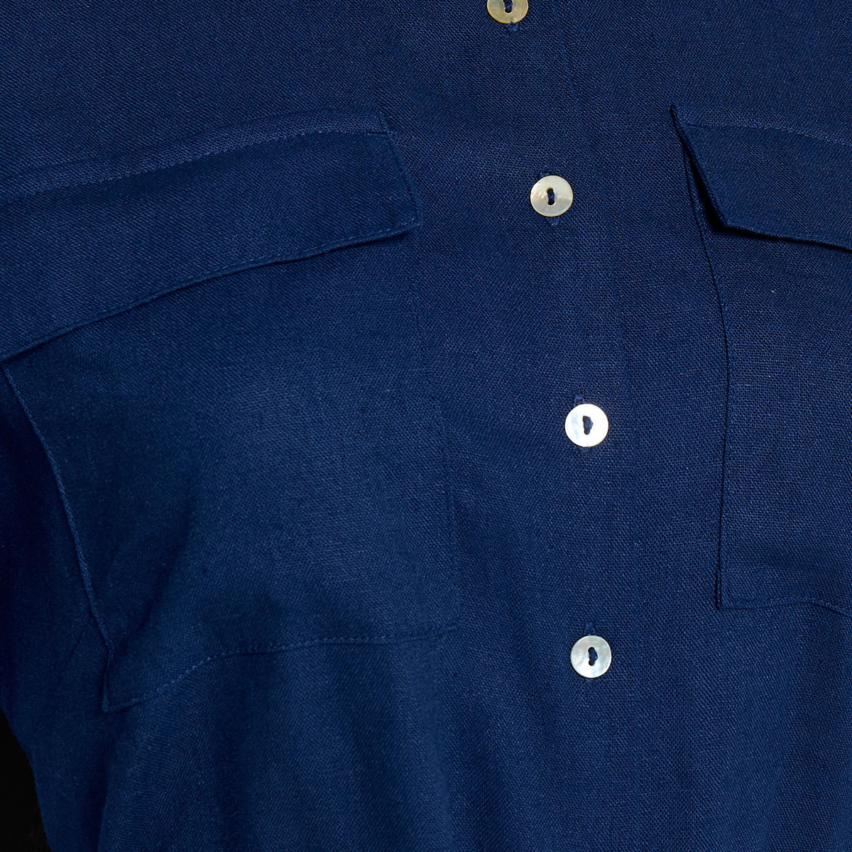 Midi Linen Blend Shirt Dress with Tie-Up Belt-women-clothing-dresses-image-2