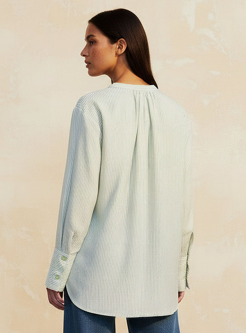 Mandarin Neck Shirt with Stripes-women-clothing-shirtsandblouses-shirts-image-4