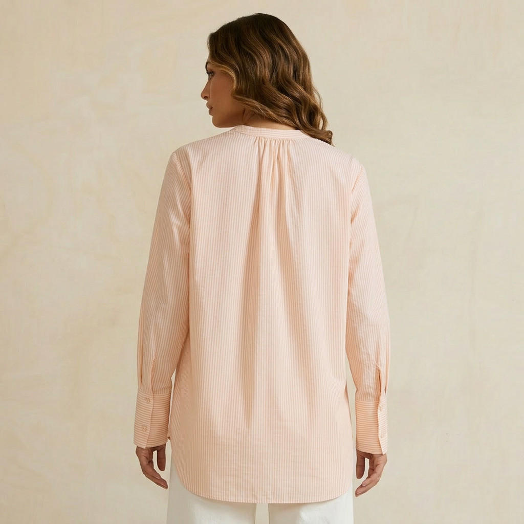 قميص مقلم بياقة ماندارين-women-clothing-shirtsandblouses-shirts-image-4