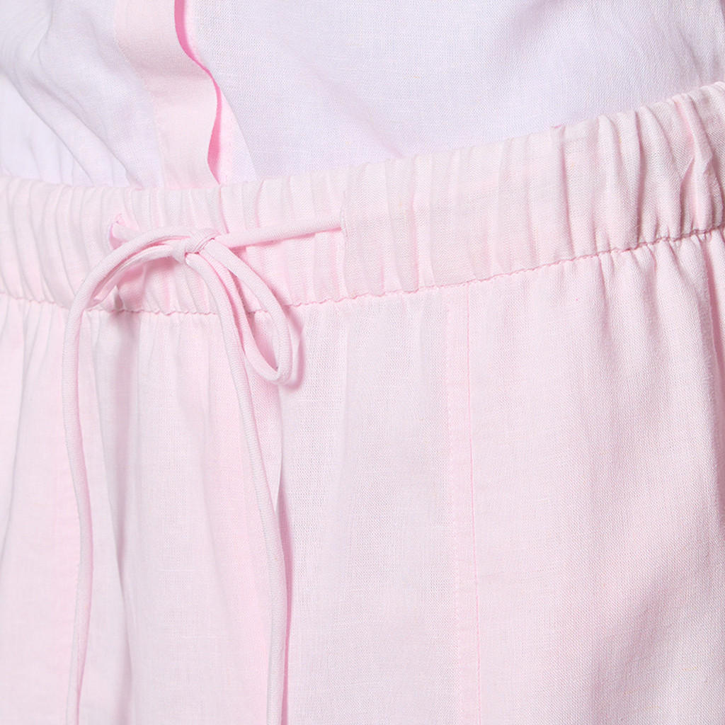Wide Leg Flexi Waist Cut and Sew Linen Blend Pants-women-clothing-coordsets-image-2