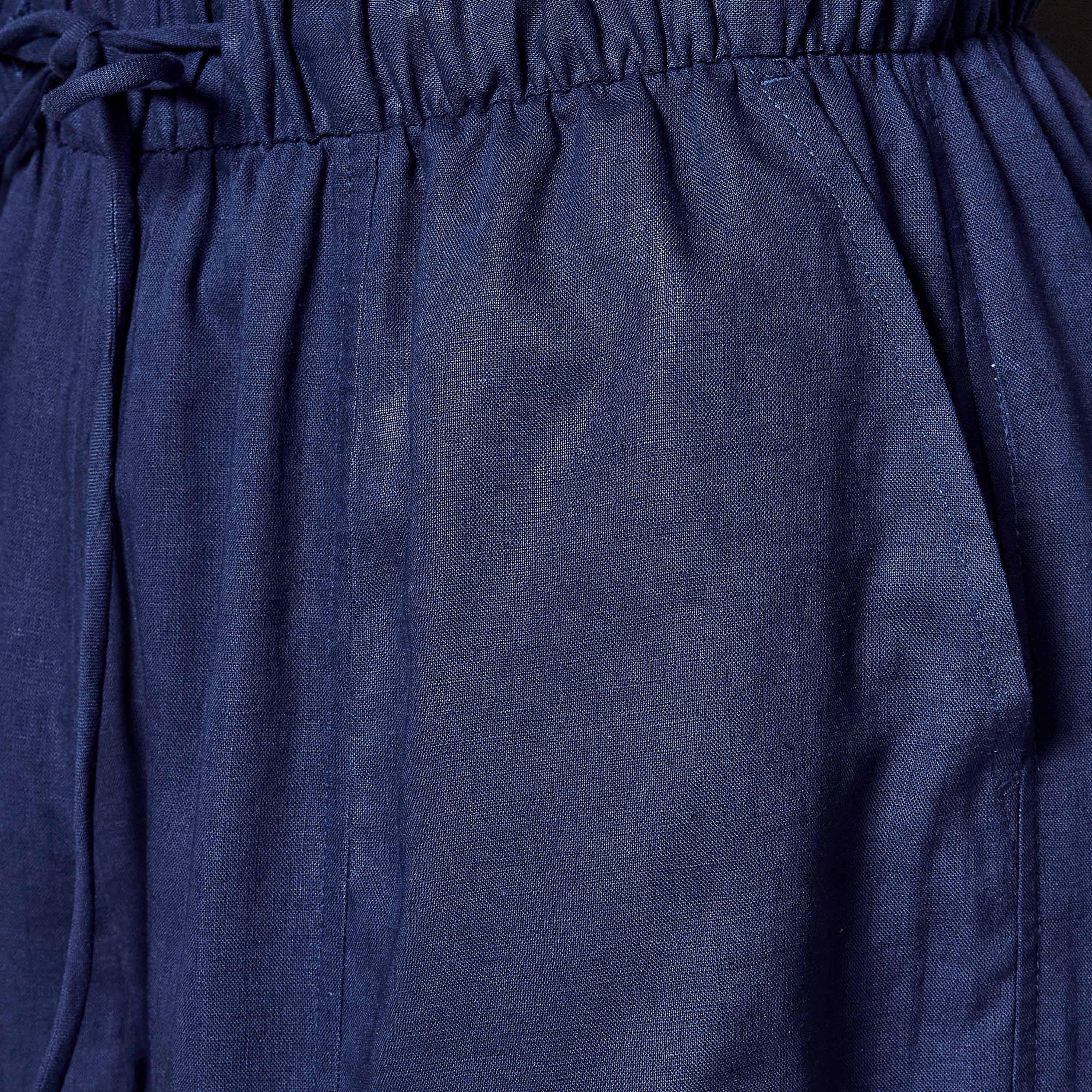 Wide Leg Flexi Waist Cut and Sew Linen Blend Pants-women-clothing-coordsets-image-2
