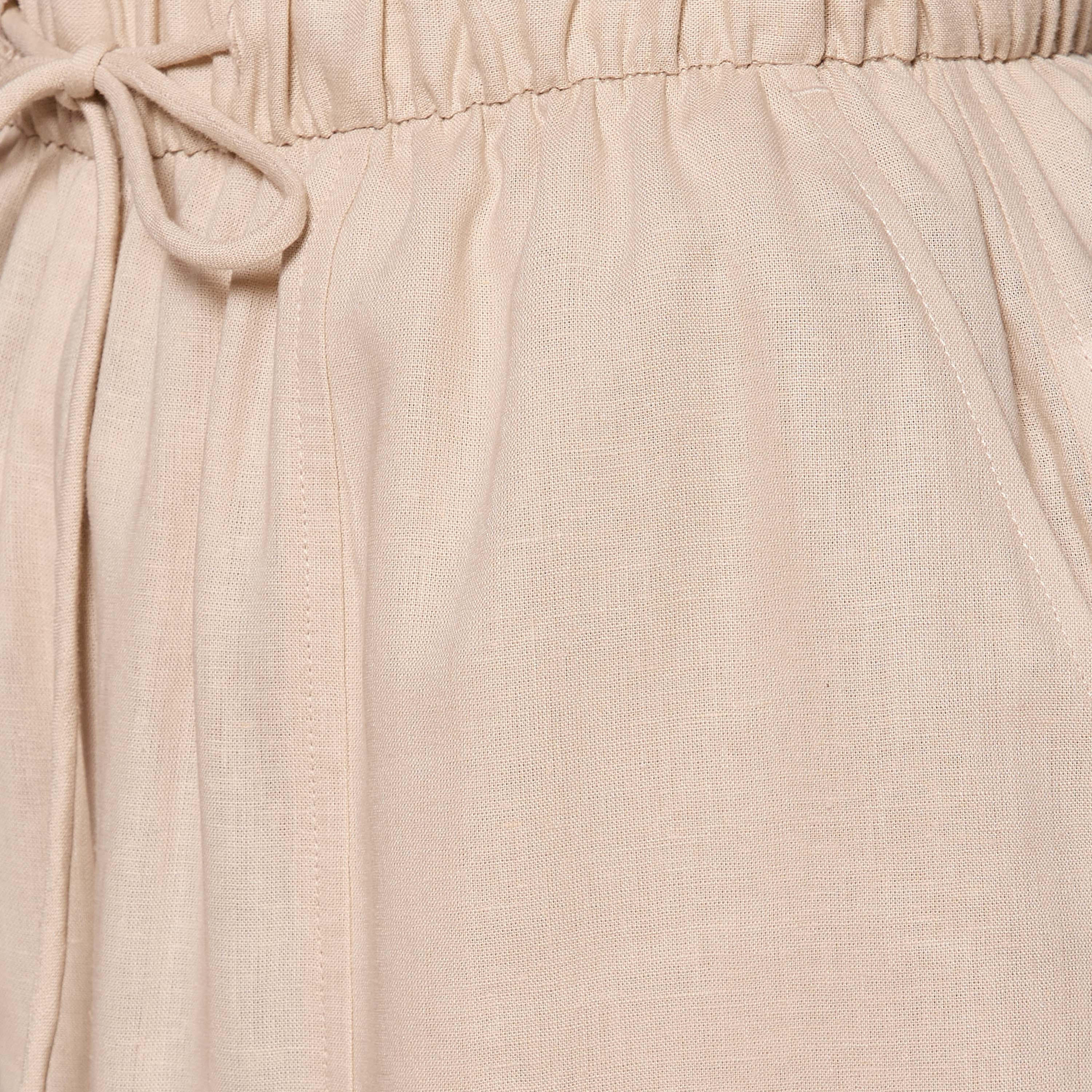 Wide Leg Flexi Waist Cut and Sew Linen Blend Pants-women-clothing-coordsets-image-2