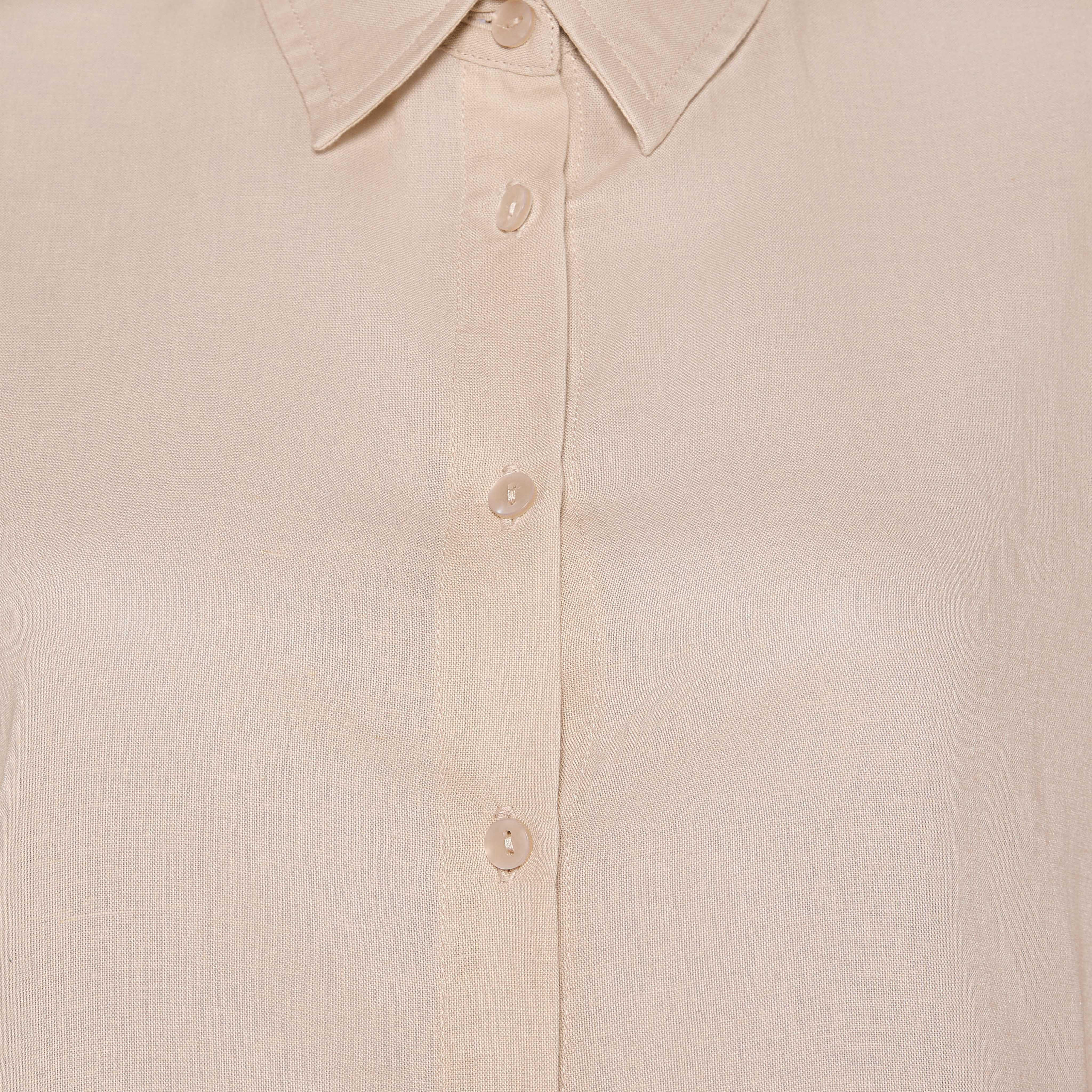 Oversized Linen Blend Shirt with Long Sleeves-women-clothing-shirtsandblouses-shirts-image-2