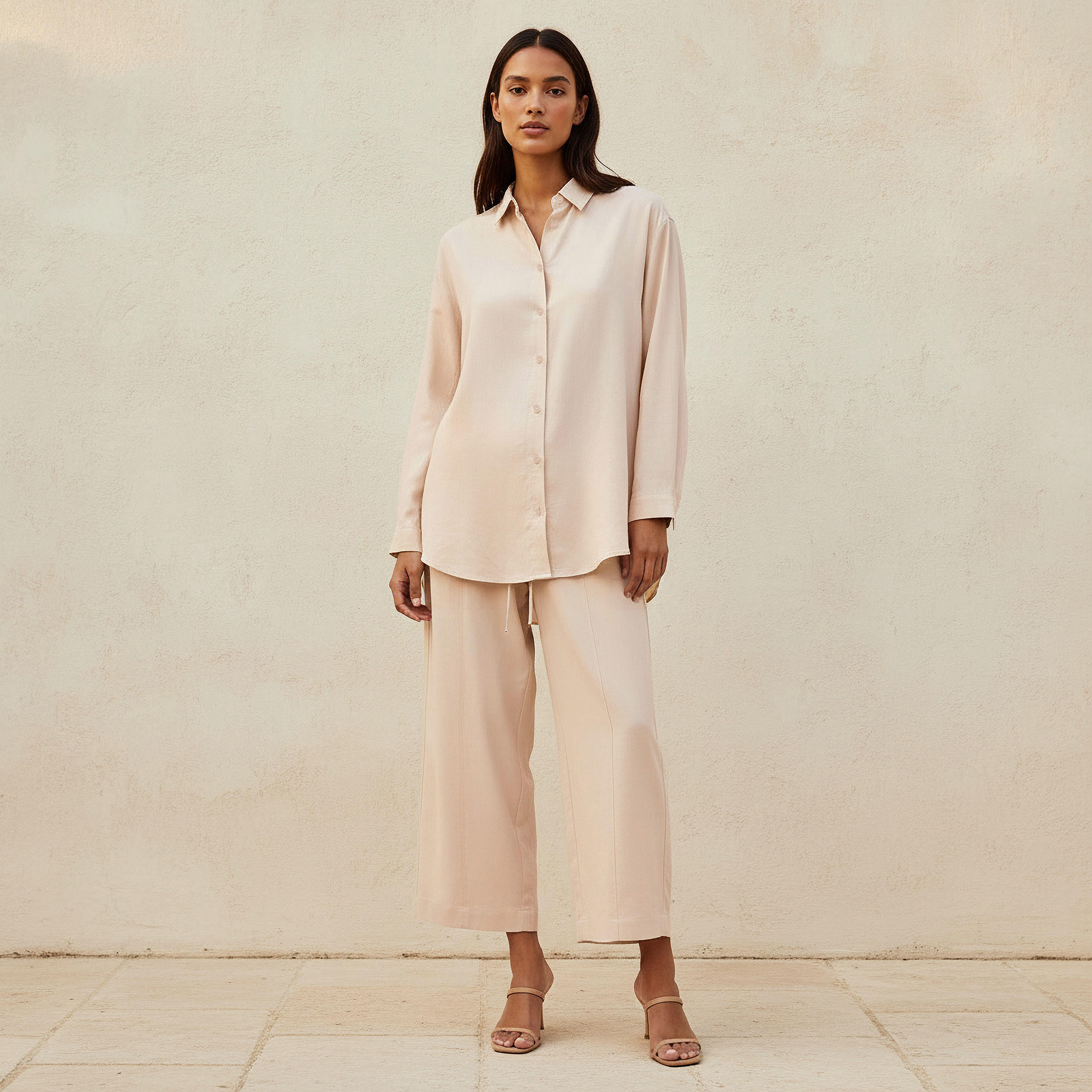 Oversized Linen Blend Shirt with Long Sleeves-women-clothing-shirtsandblouses-shirts-image-3