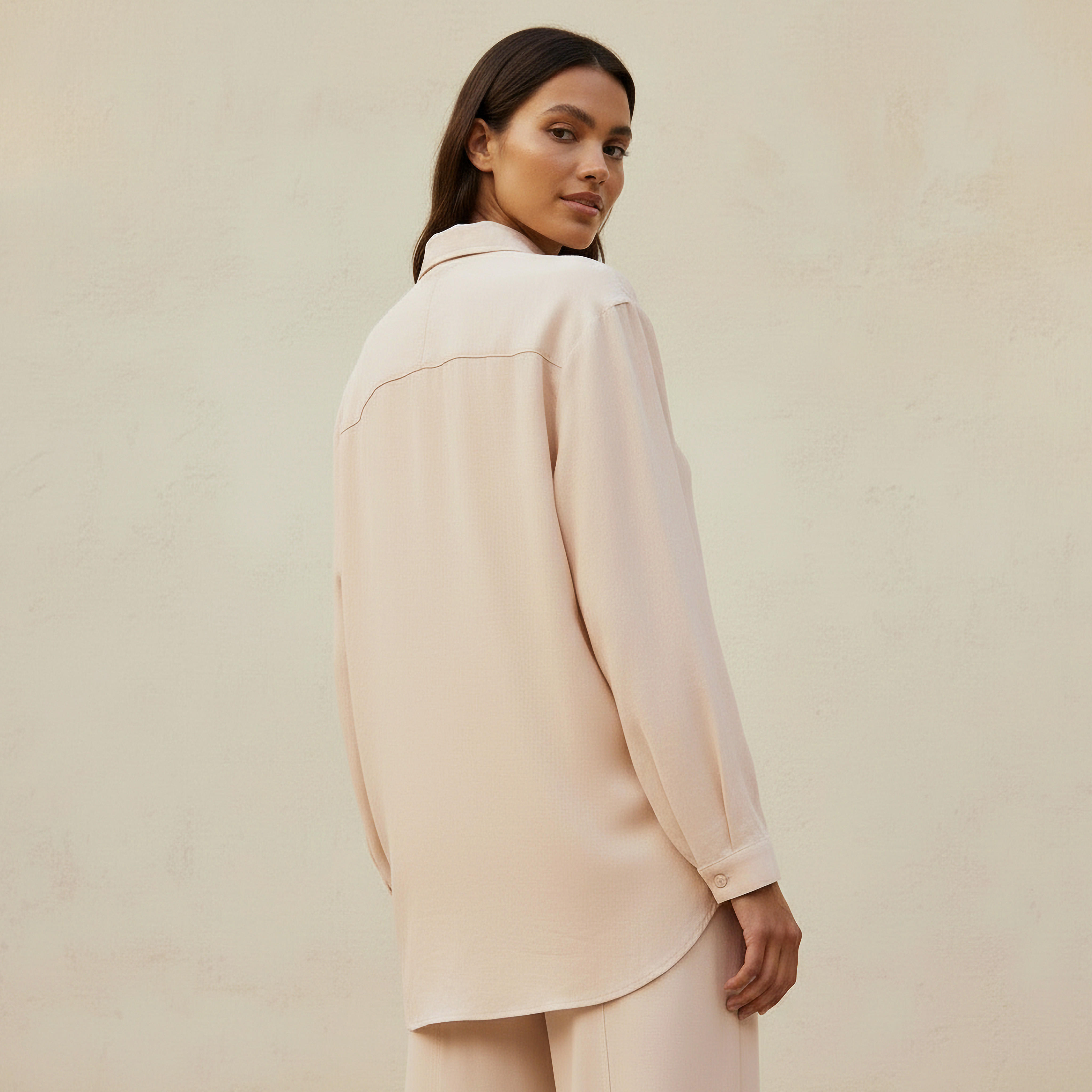 Oversized Linen Blend Shirt with Long Sleeves-women-clothing-shirtsandblouses-shirts-image-4