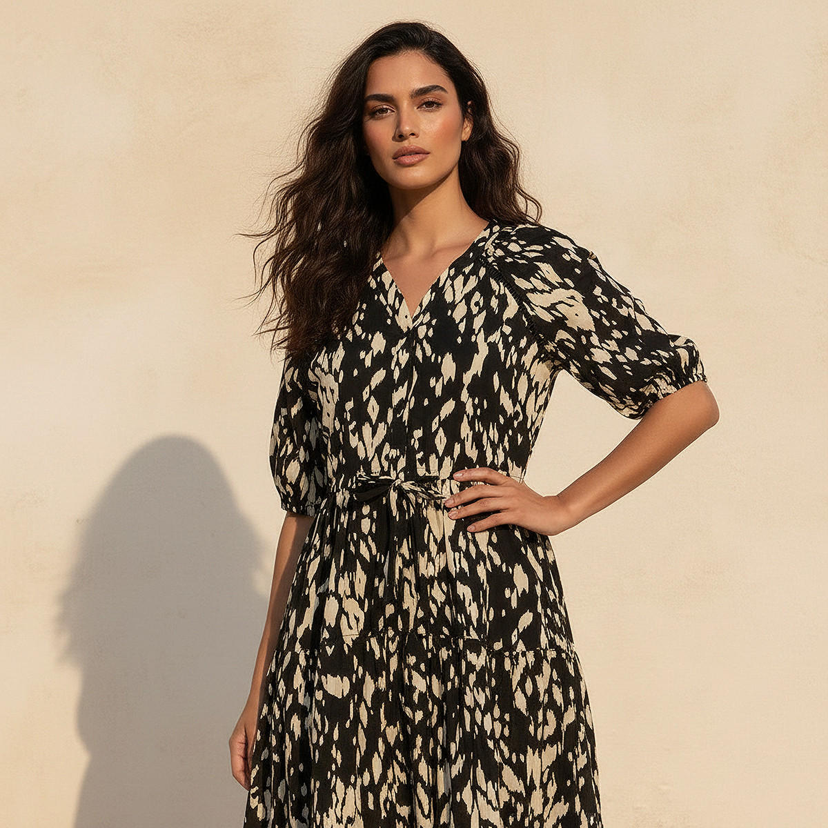 Tiered Maxi Cotton Dress with Lace Detail-women-clothing-dresses-image-3