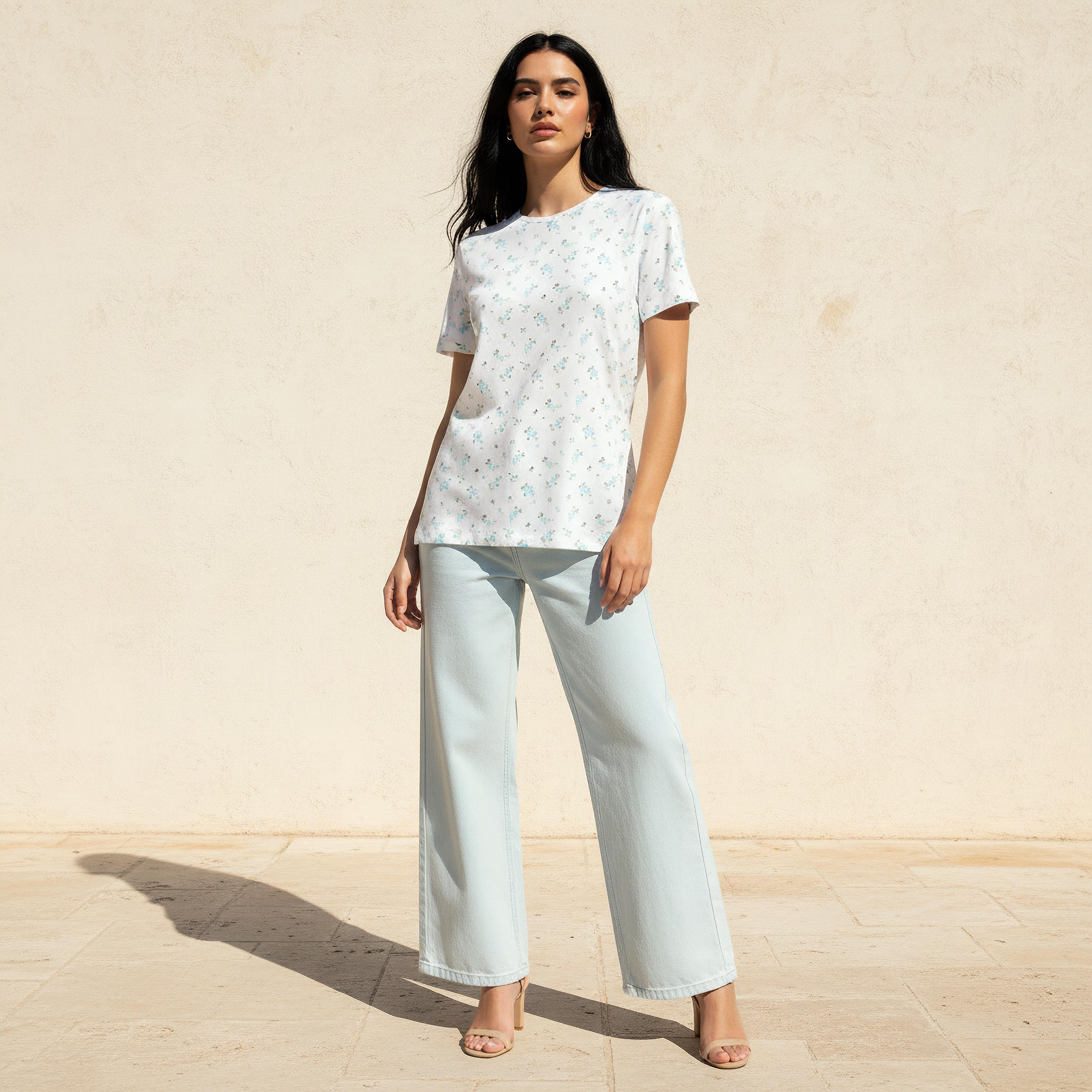 Slim Fit T-shirt with Floral Print-women-clothing-tshirts-image-3