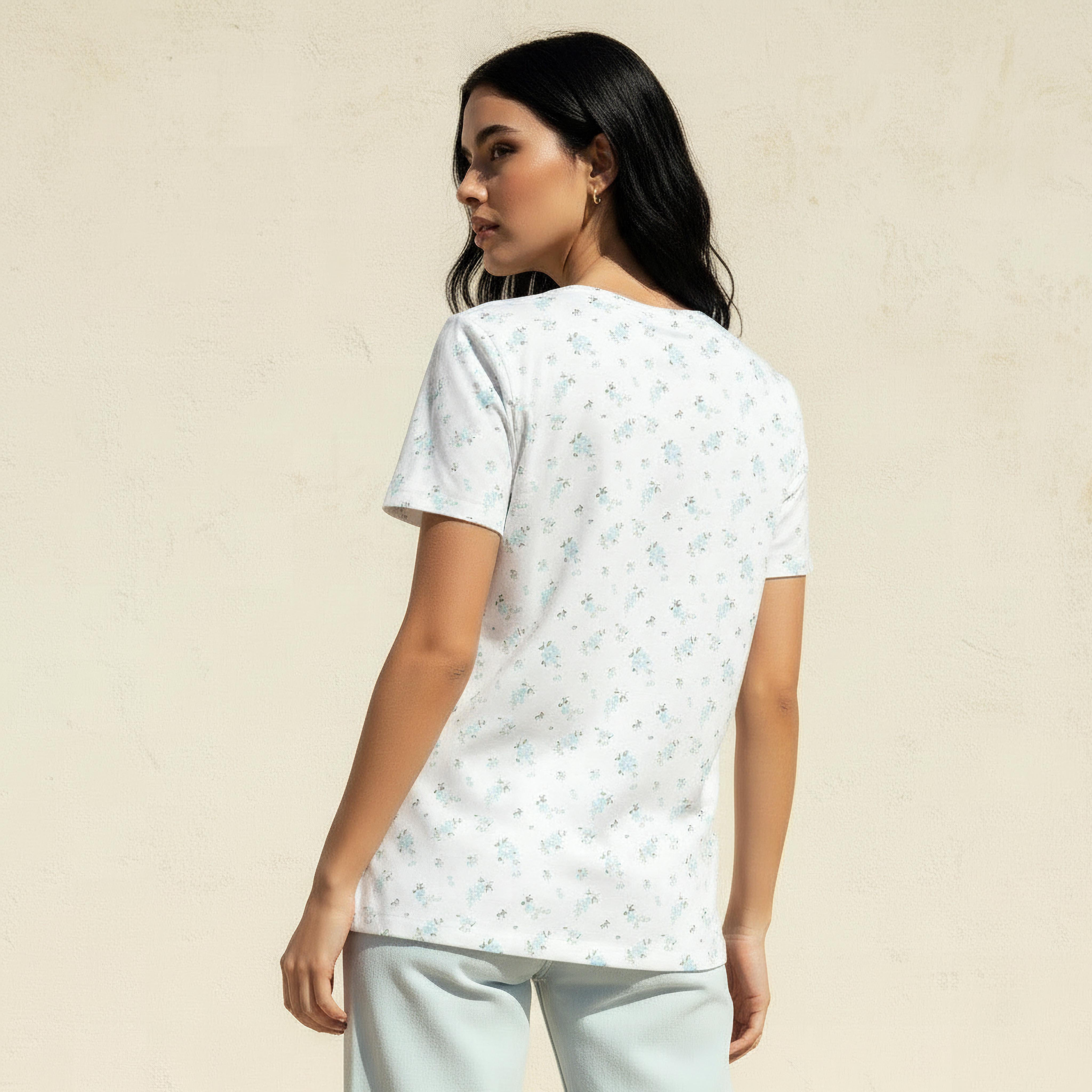 Slim Fit T-shirt with Floral Print-women-clothing-tshirts-image-4