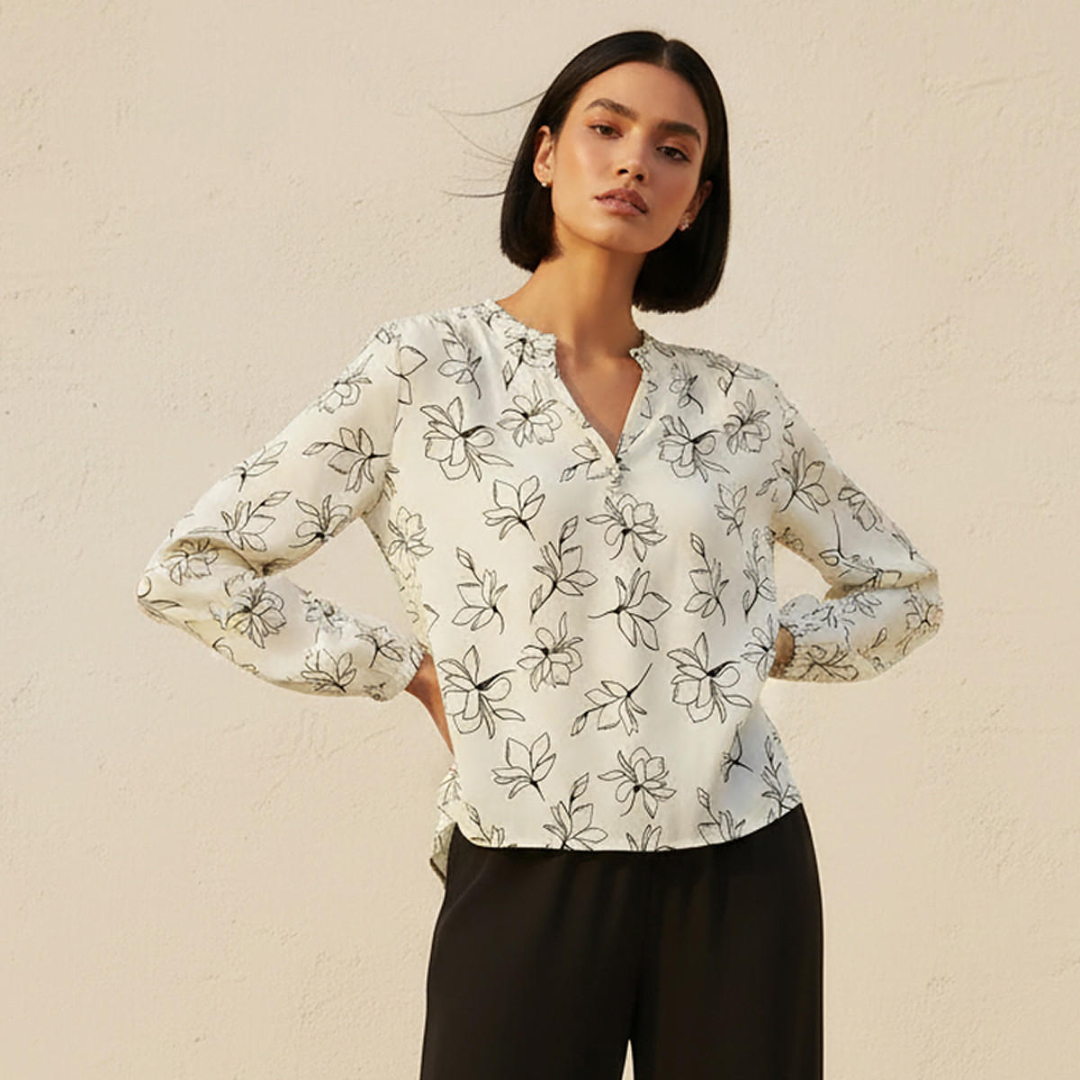 Viscose Top with Floral Print-women-clothing-shirtsandblouses-blouses-image-1