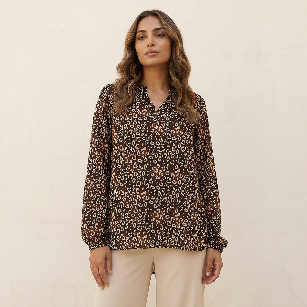 بلوزة فيسكوز بطبعات حيوانات-women-clothing-shirtsandblouses-blouses-image-1