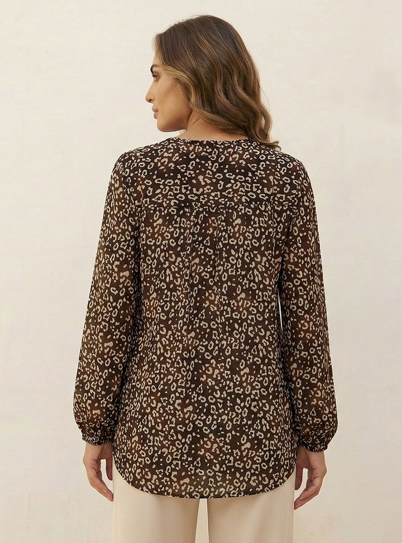بلوزة فيسكوز بطبعات حيوانات-women-clothing-shirtsandblouses-blouses-image-4