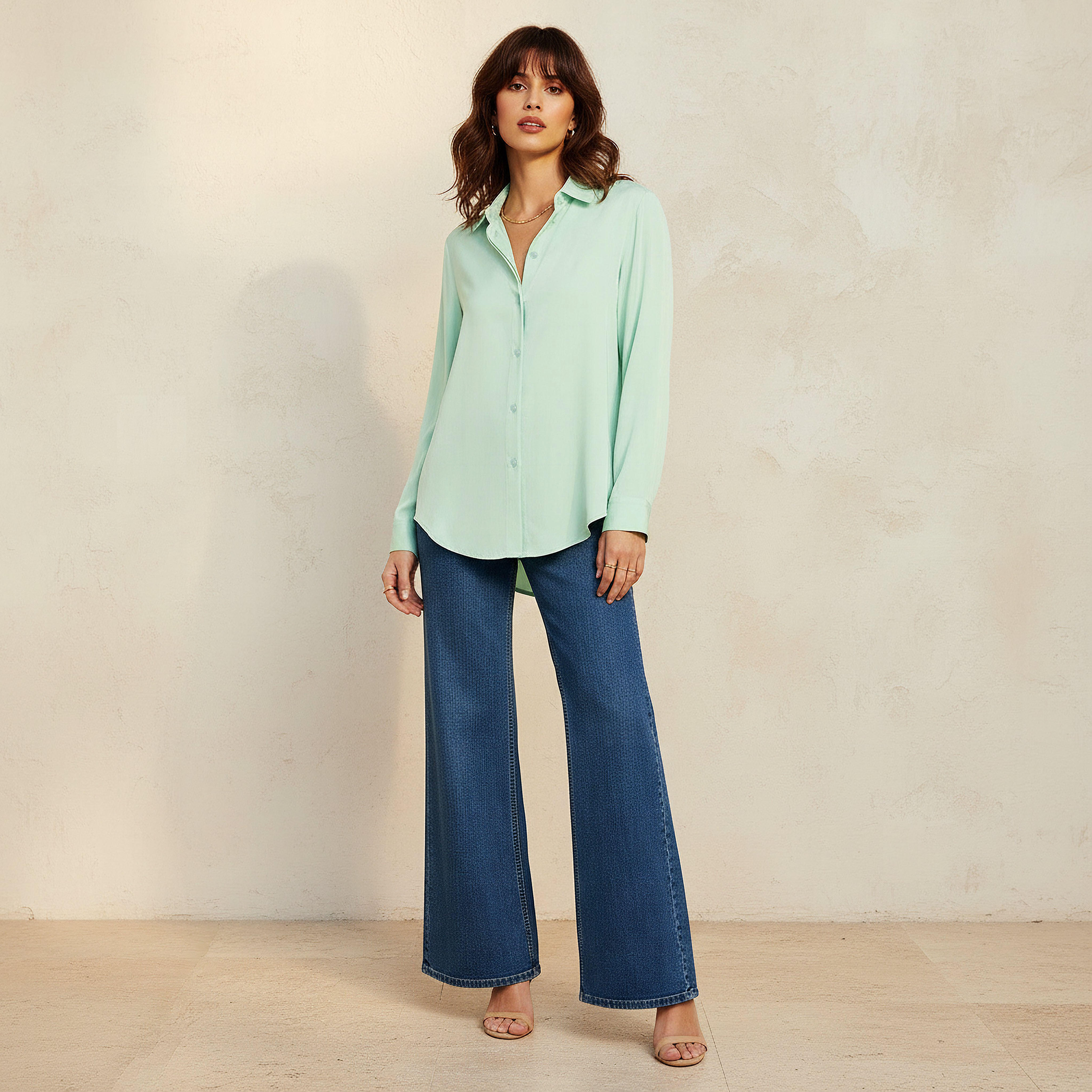 Collared Shirt with Long Sleeves-women-clothing-shirtsandblouses-shirts-image-3