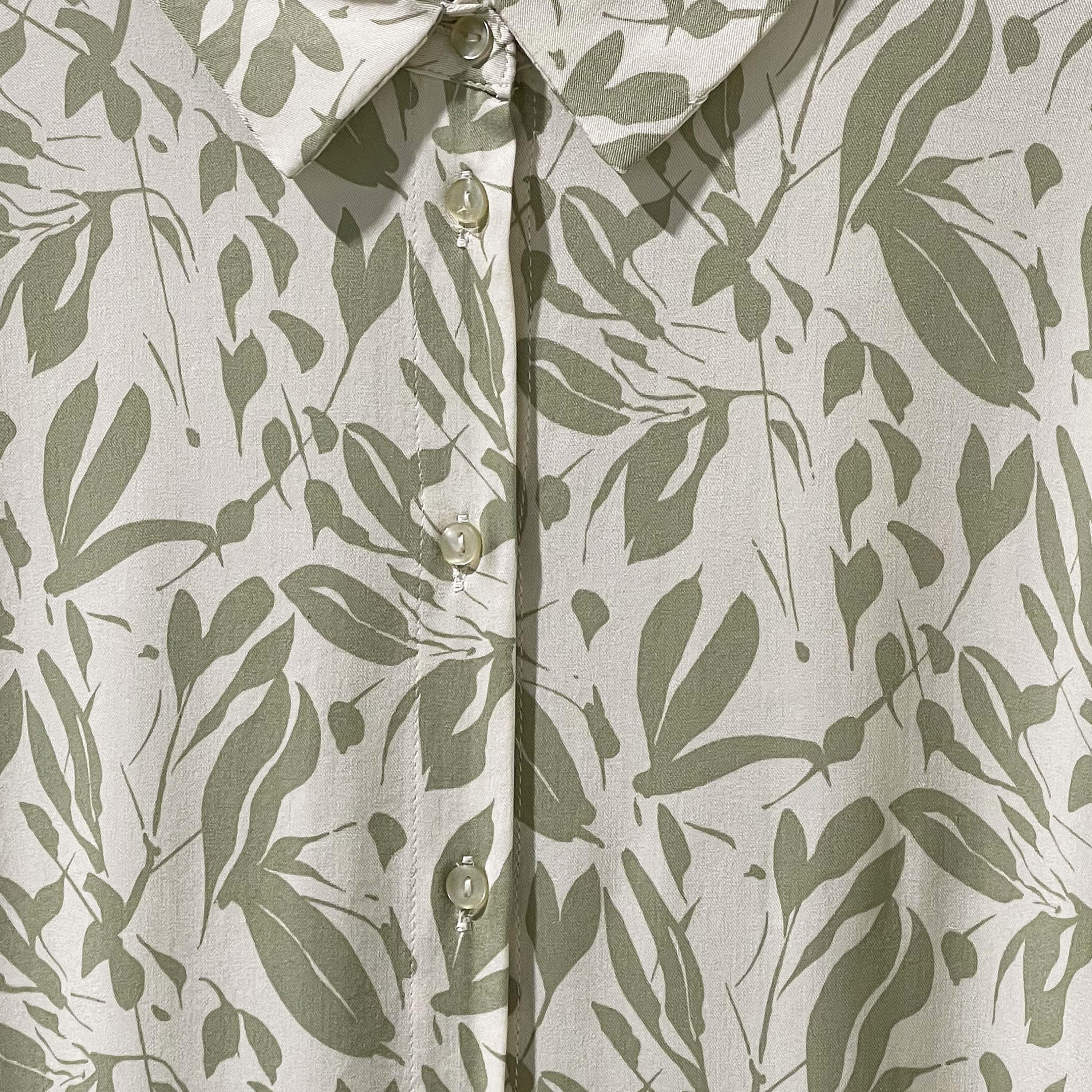 Viscose High-Low Hemline Shirt with Leaf Print-women-clothing-shirtsandblouses-shirts-image-2