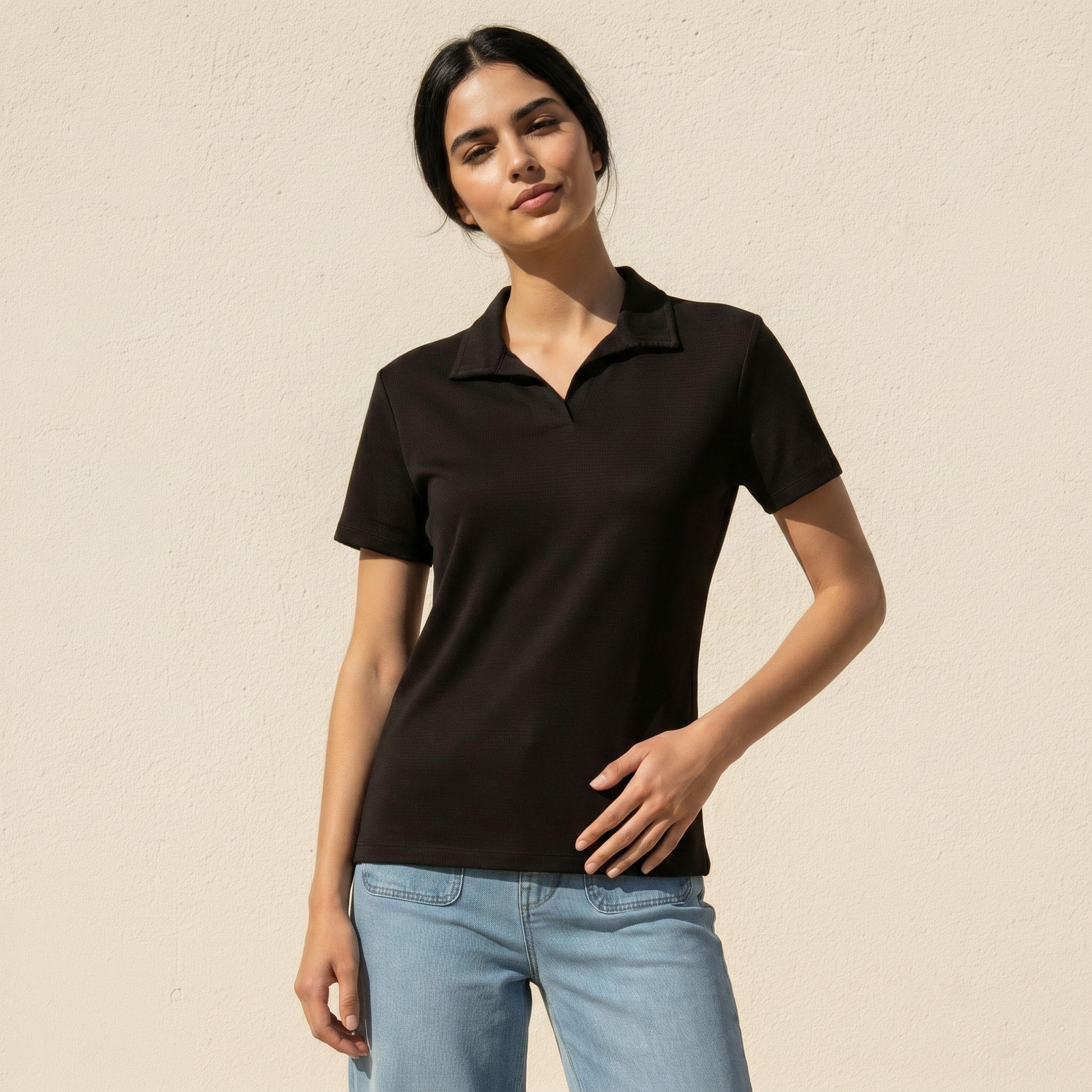 تيشيرت بياقة جوني-women-clothing-tshirts-image-1