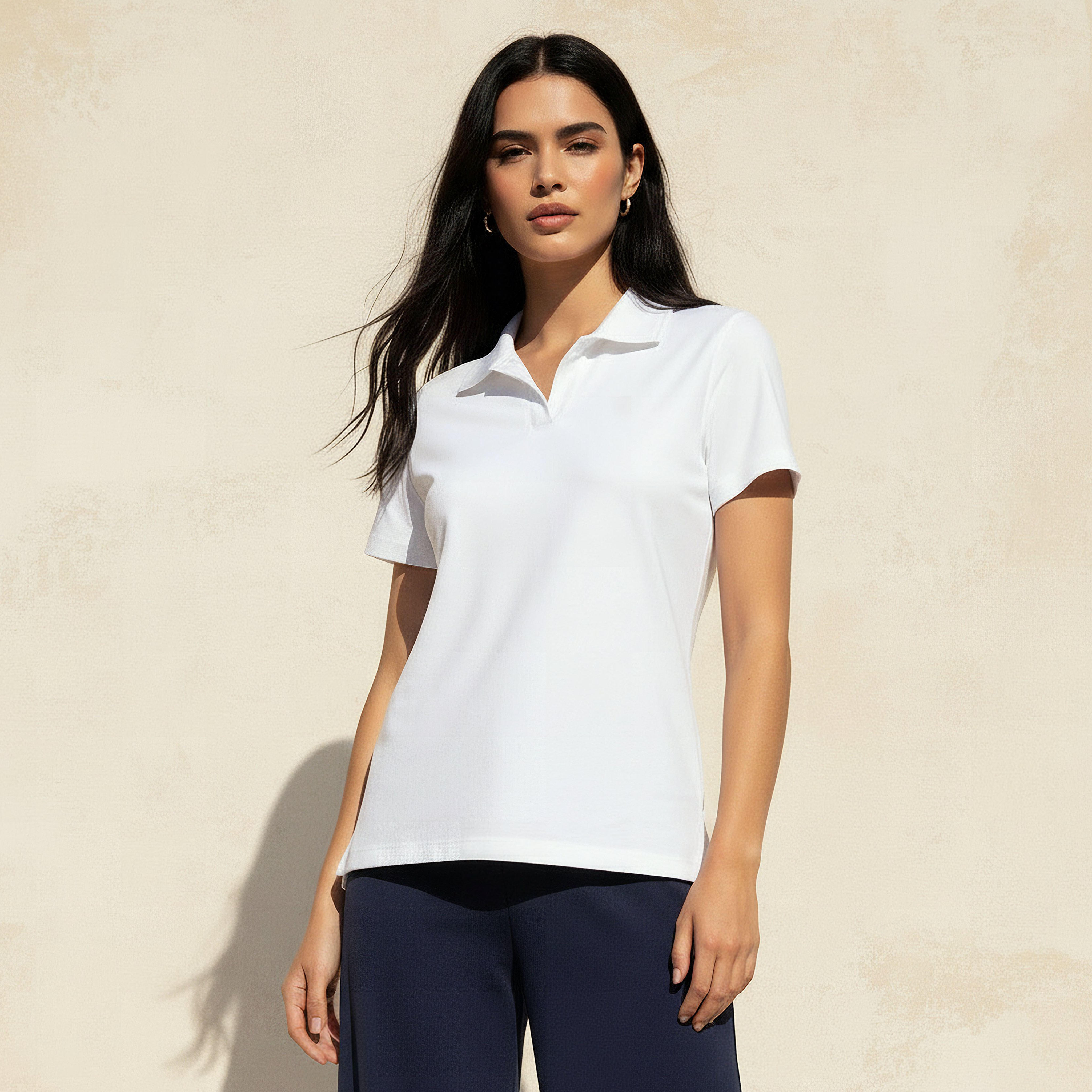 T-shirt with Johnny Collar-women-clothing-tshirts-image-1