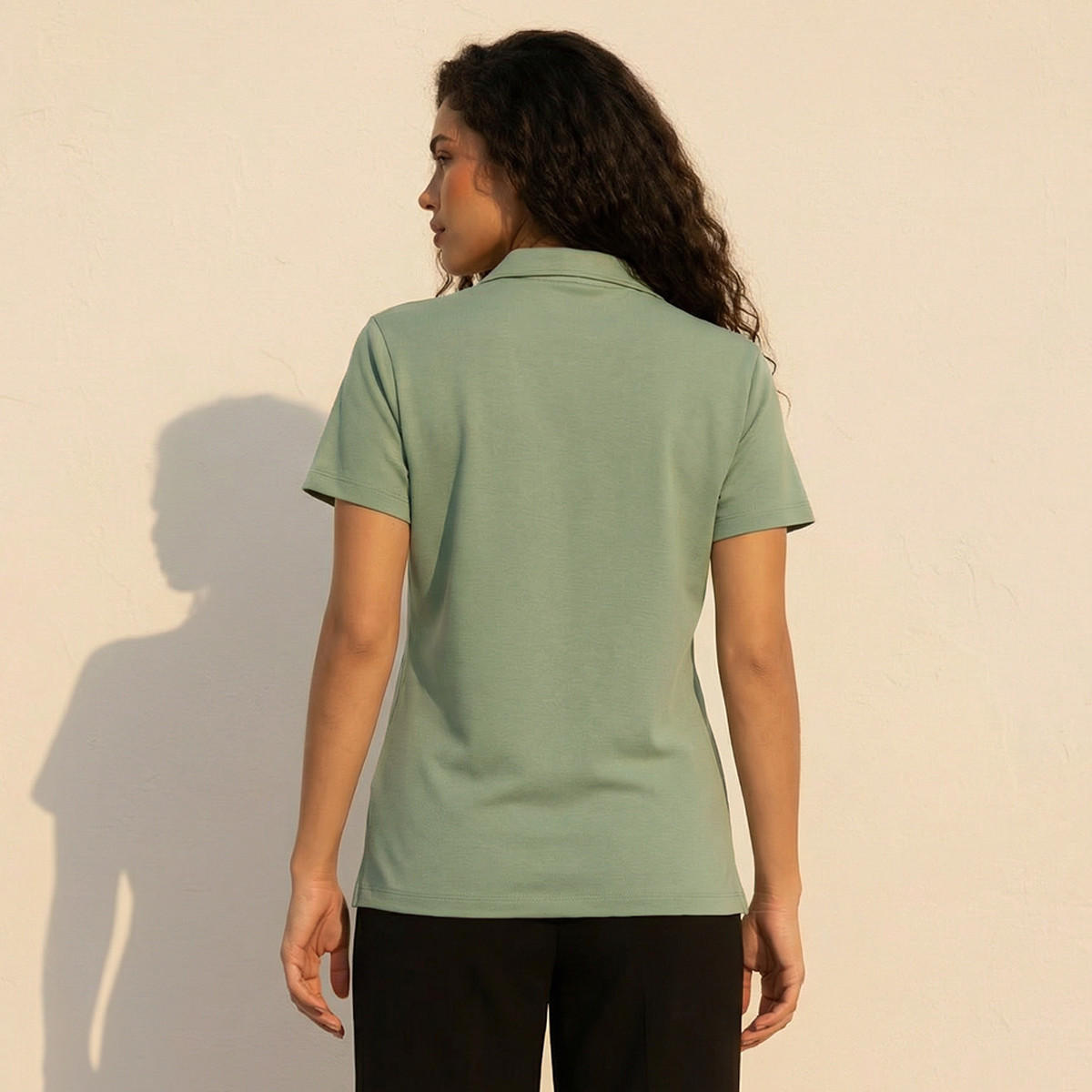 T-shirt with Johnny Collar-women-clothing-tshirts-image-4
