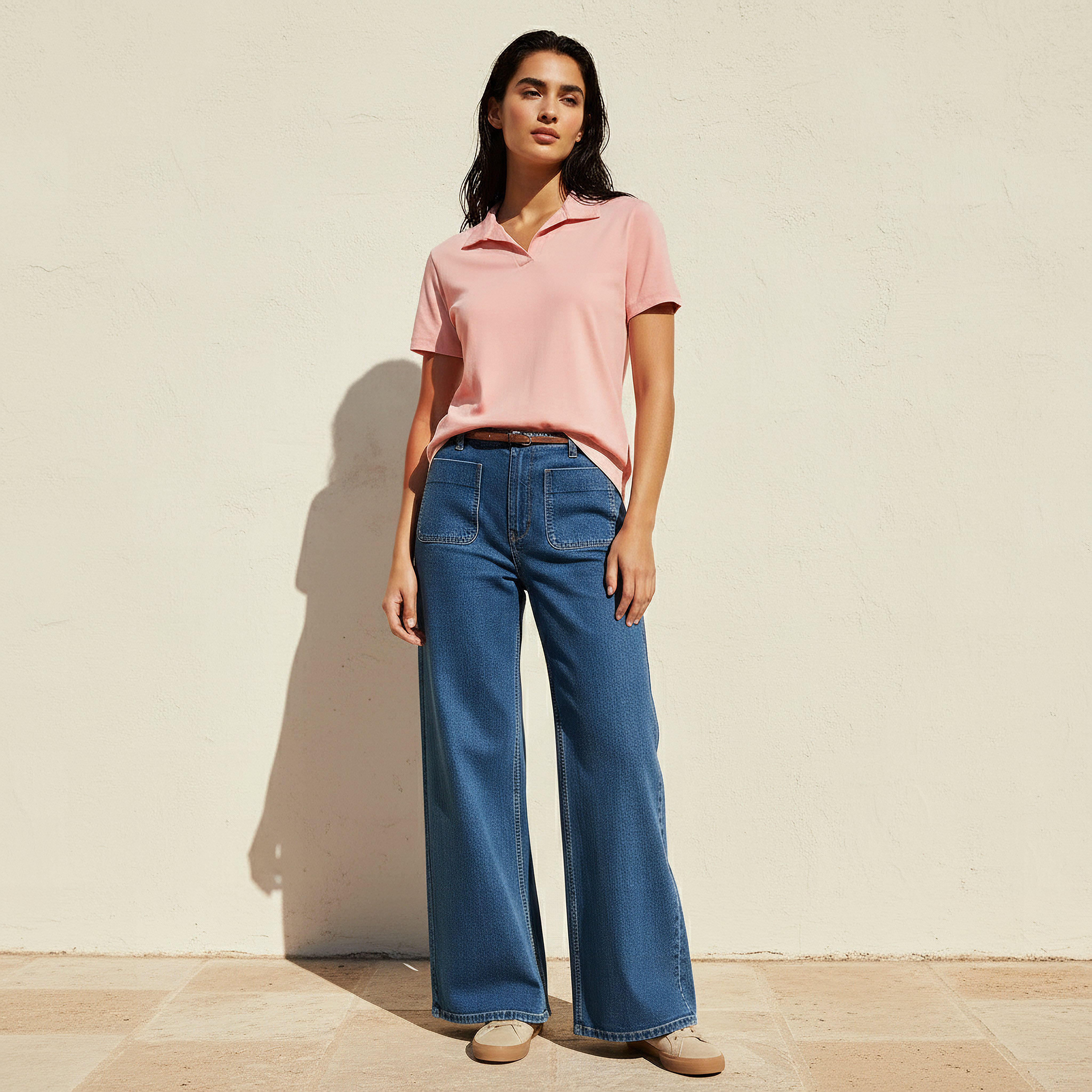 T-shirt with Johnny Collar-women-clothing-tshirts-image-3