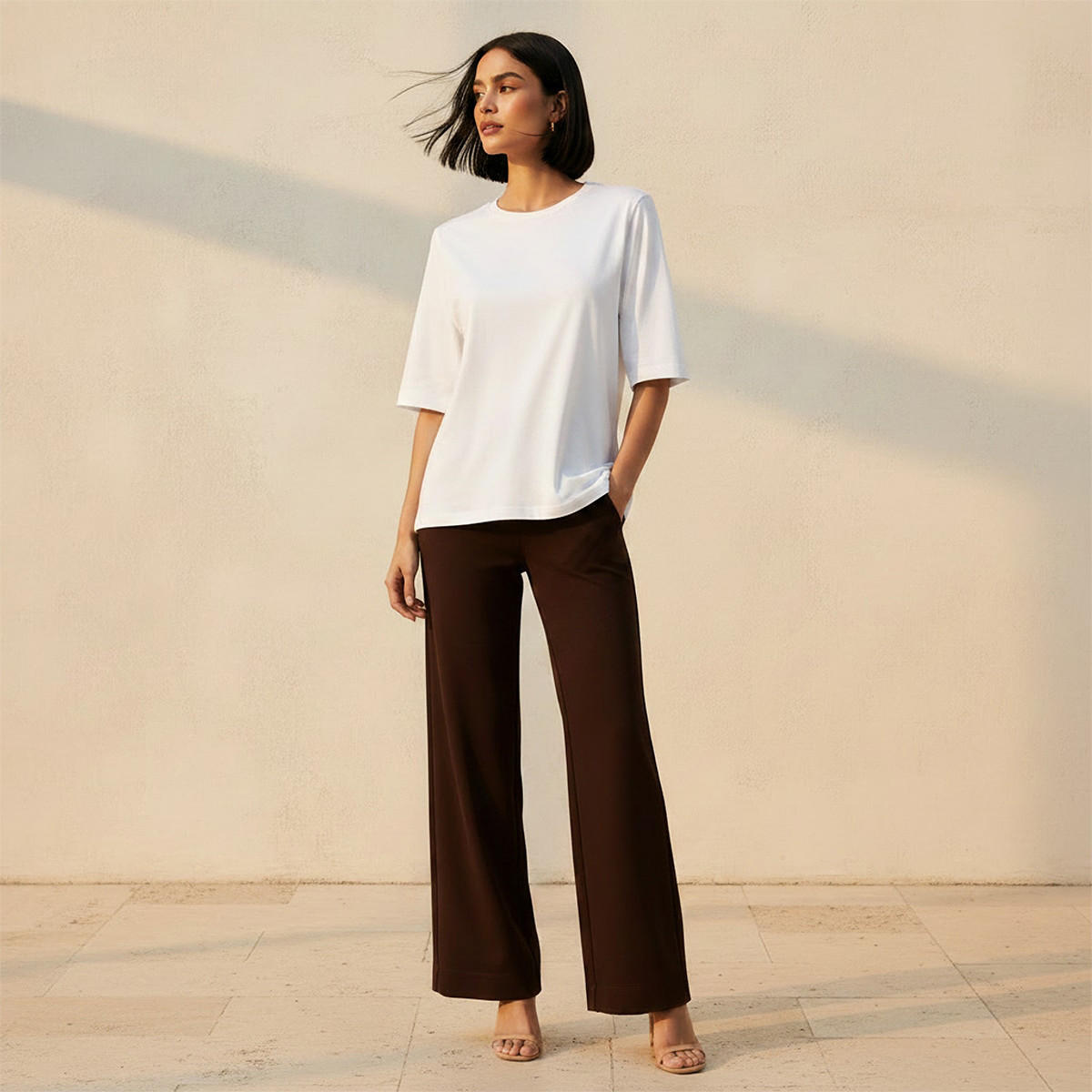 تيشيرت قطن بقصة مريحة وياقة ضيقة-women-clothing-tshirts-image-3