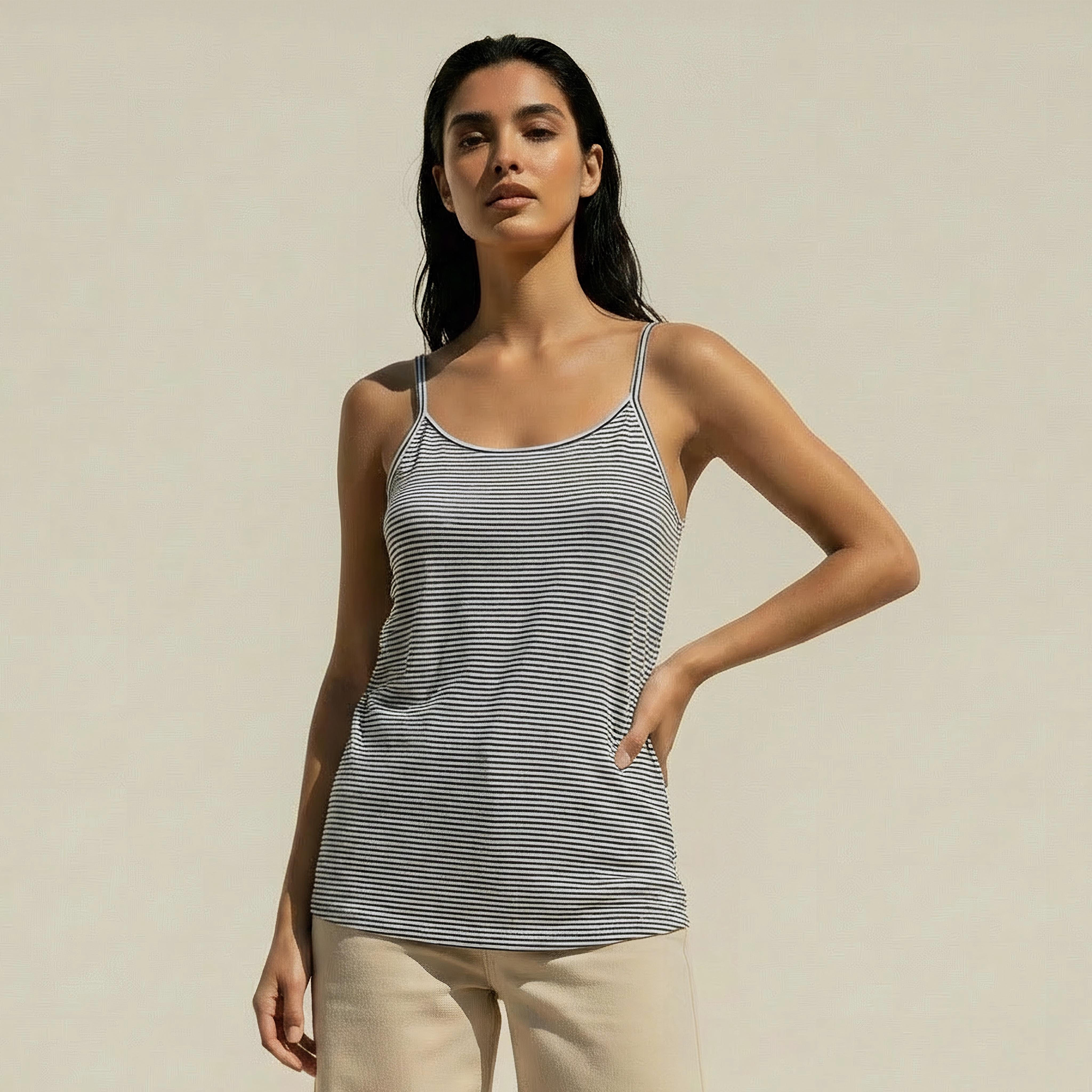 Slim Fit Women Camisole with Stripes-women-clothing-tshirts-image-1