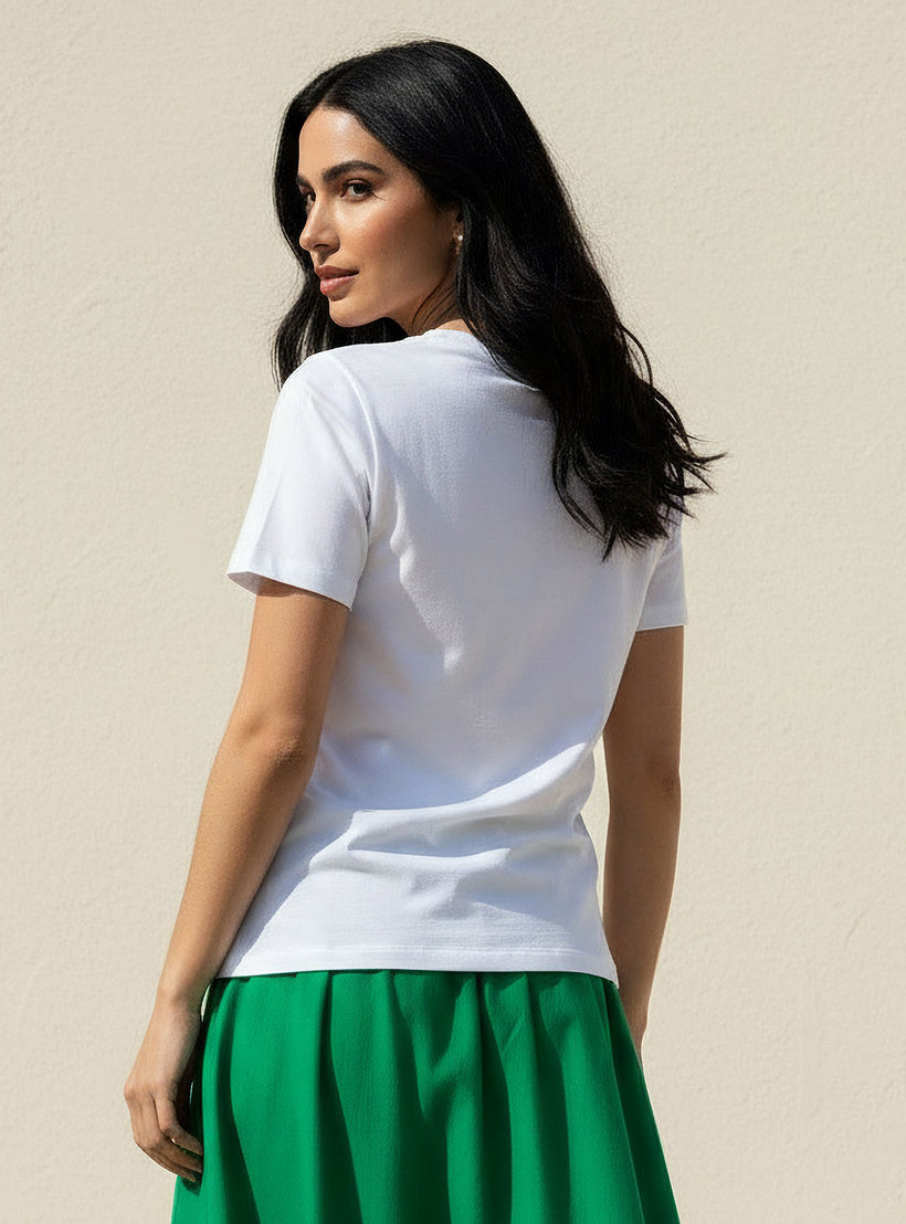 Cotton T-shirt with Floral Print-women-clothing-tshirts-image-4