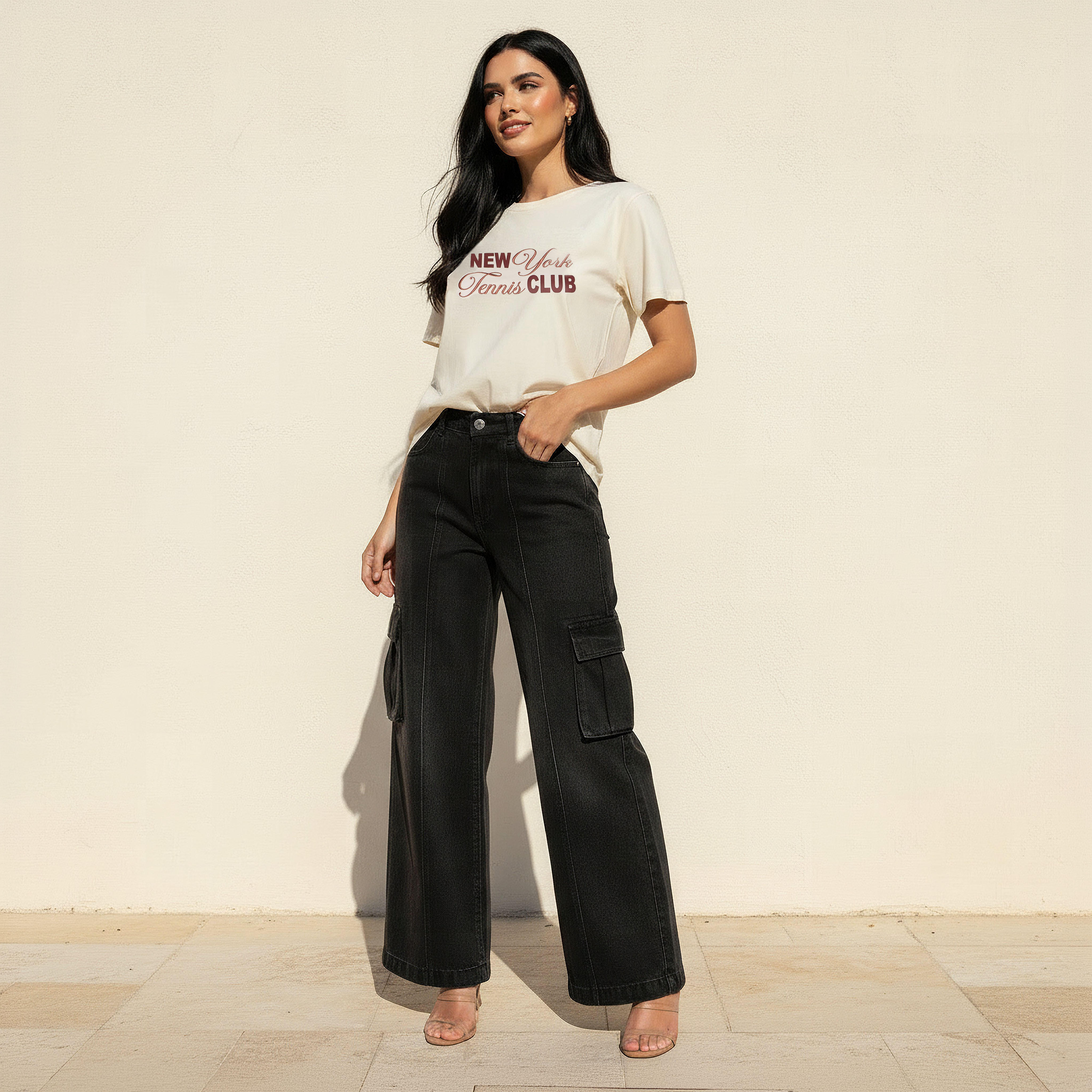 Cotton T-shirt with New York Tennis Club Print-women-clothing-tshirts-image-3